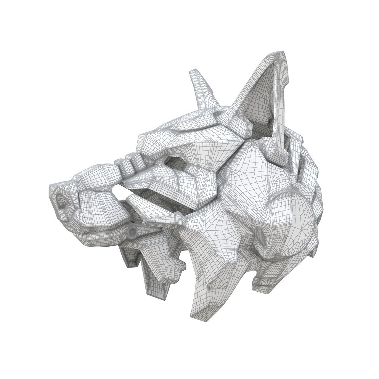 Wolf helmet 3D print model_10