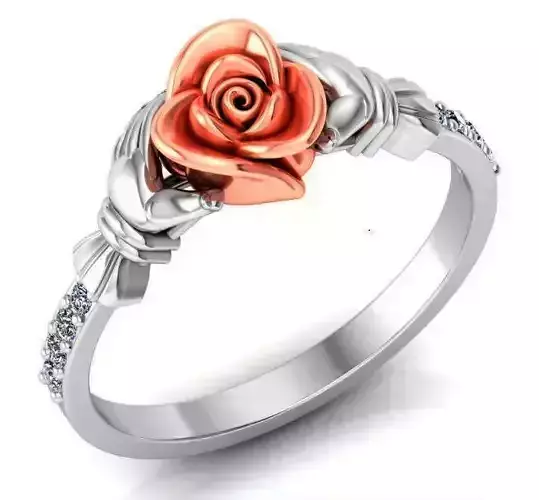 Rose Ring Flower with stones 29