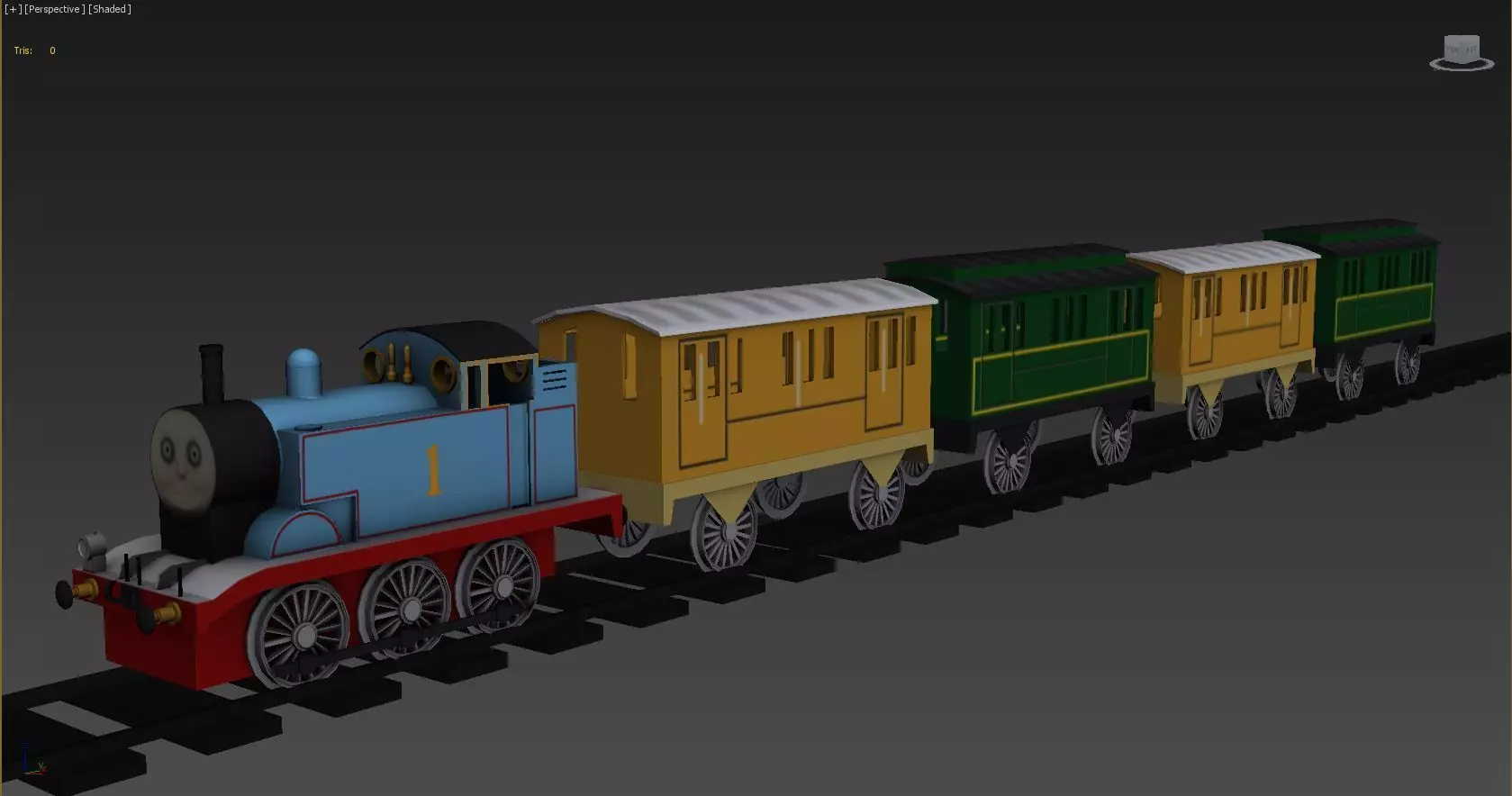 Cartoon Train And Toys Low-poly 3D model