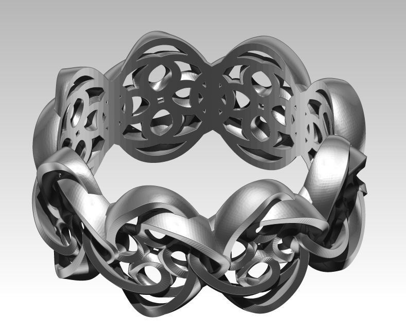 Curved Ring 3D print model_1