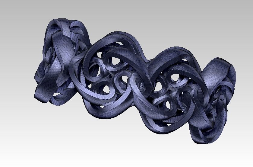 Curved Ring 3D print model_2