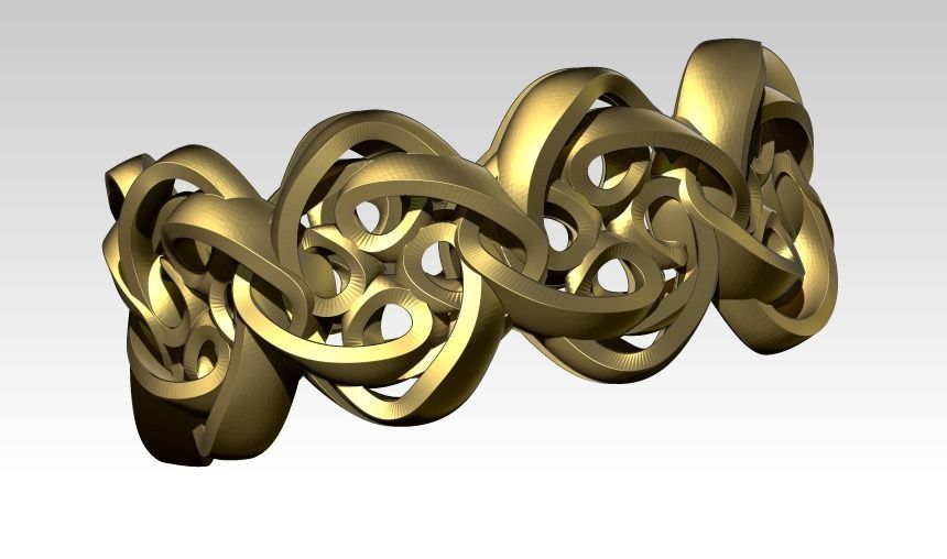 Curved Ring 3D print model_3