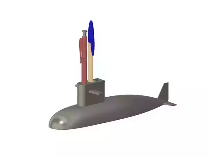 Desktop Floating Submarine pen holder 3D print model