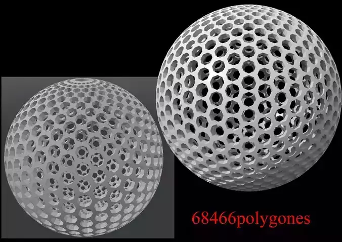 sphere lowpoly dome 3D model