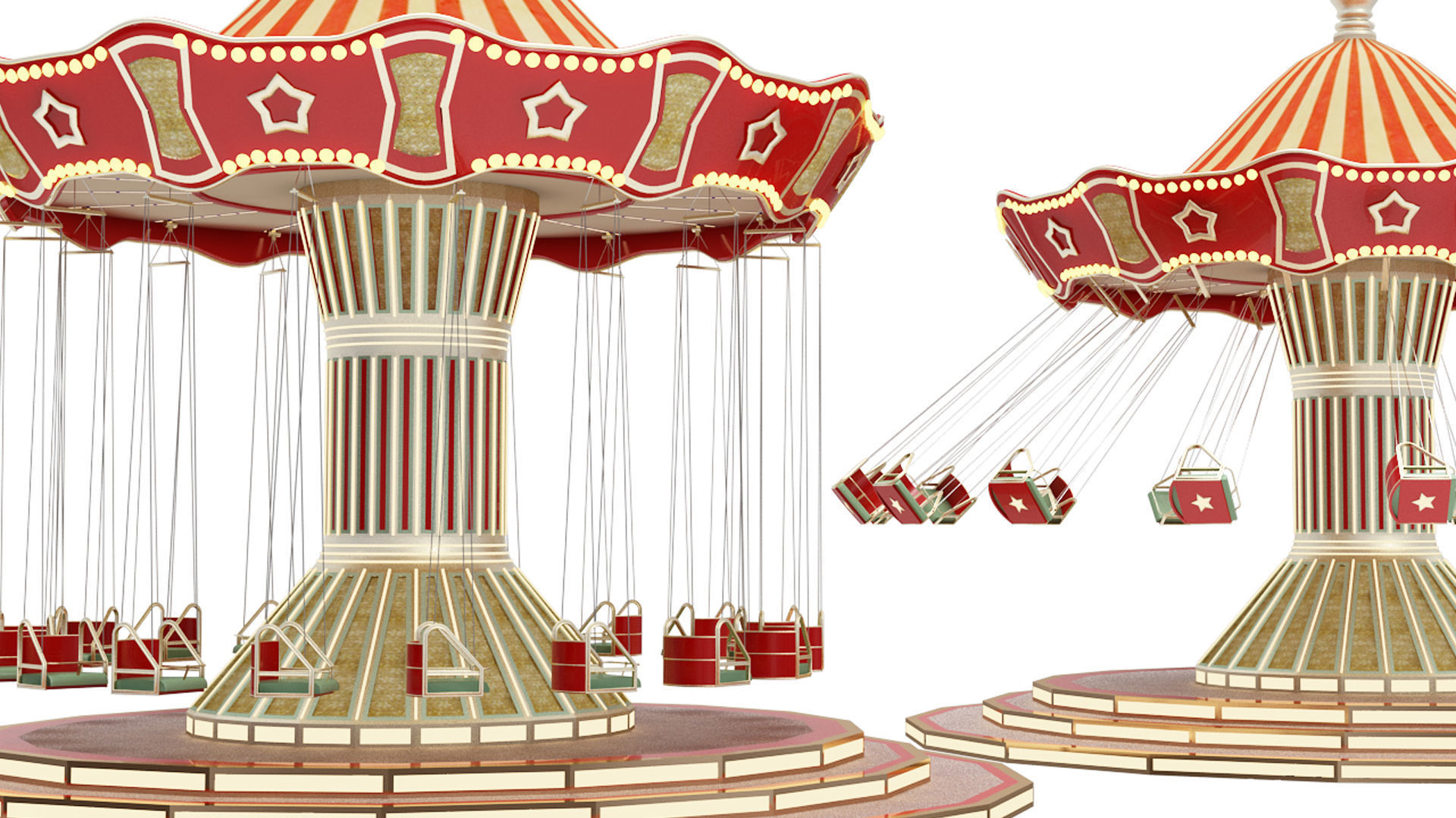 Funfair Swing 3D model_14