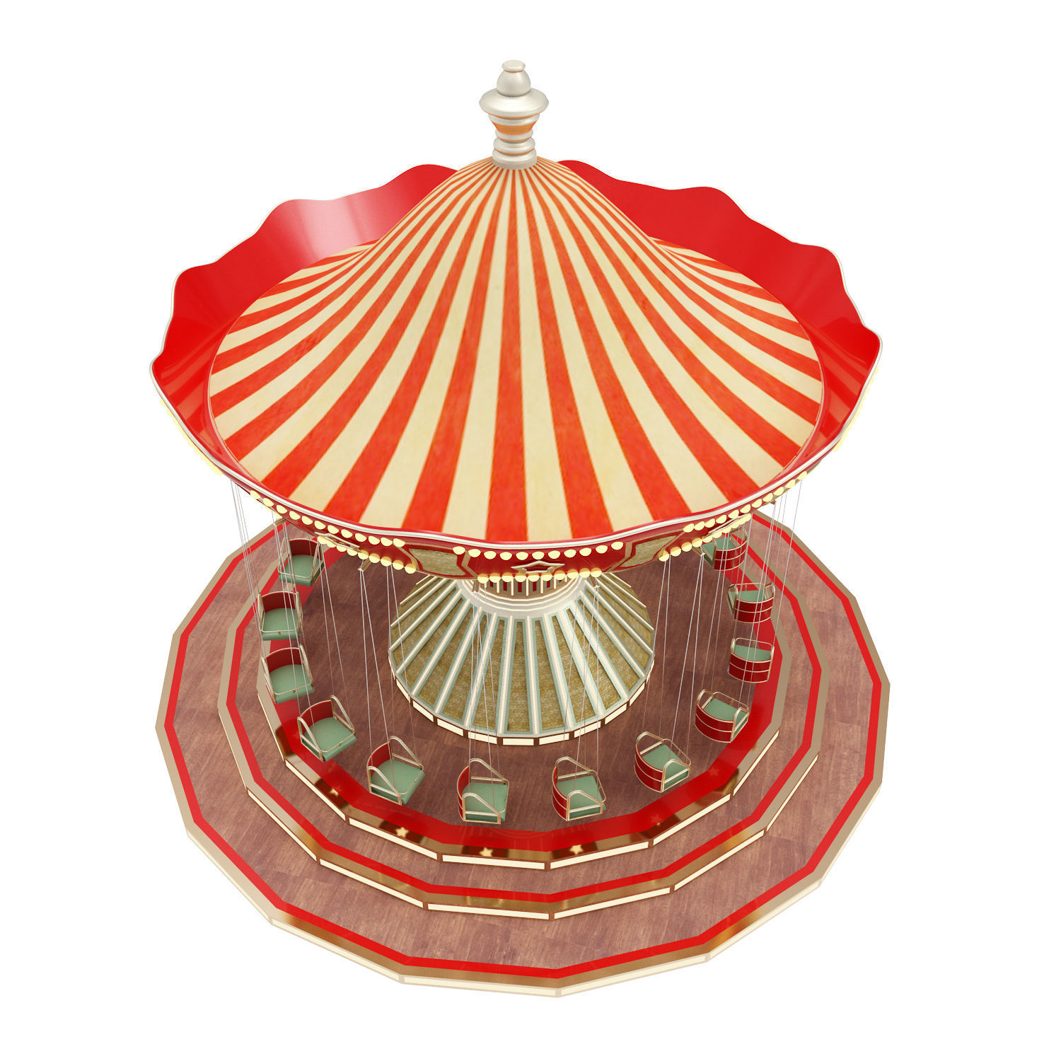 Funfair Swing 3D model_8