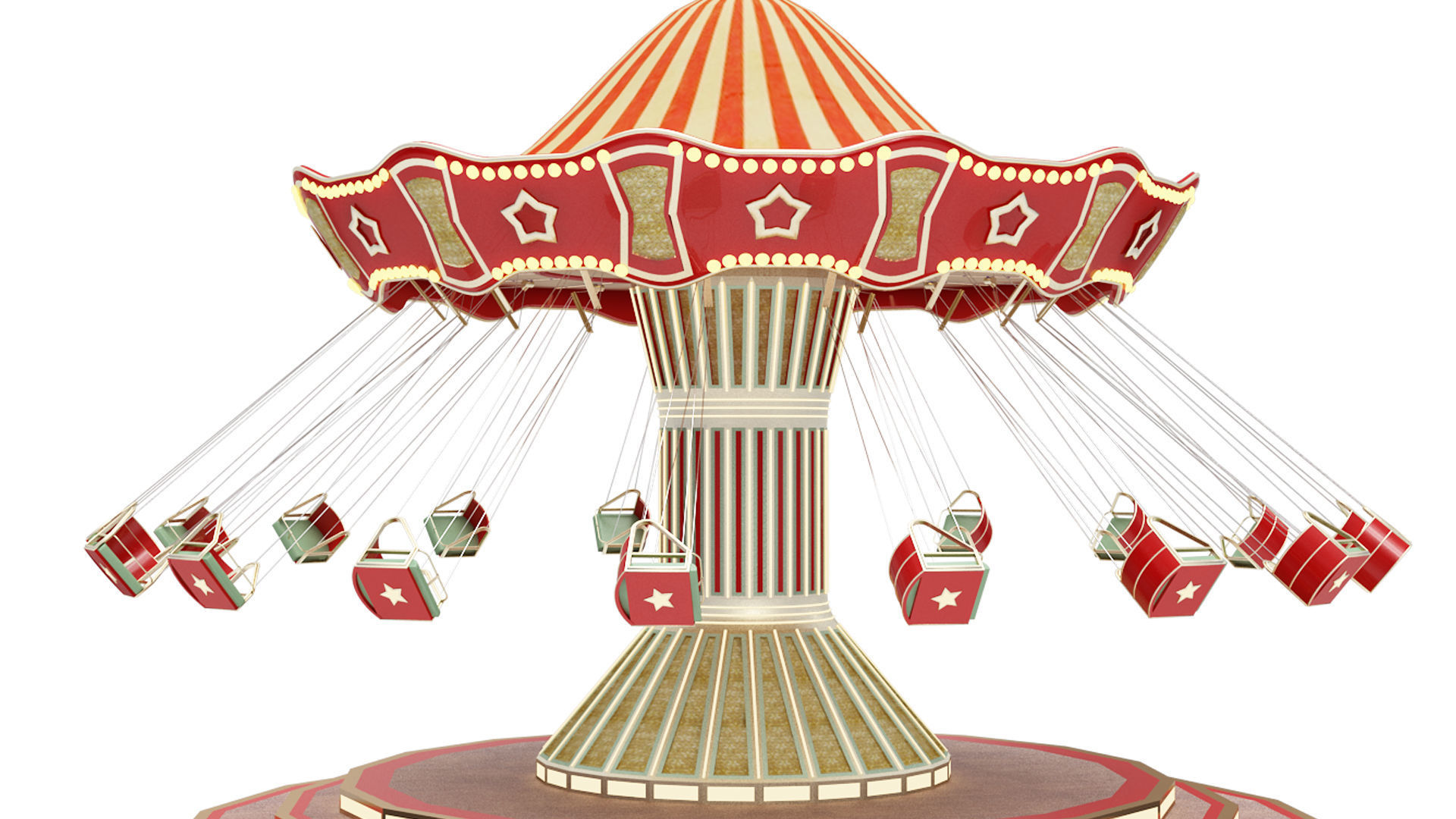 Funfair Swing 3D model_11