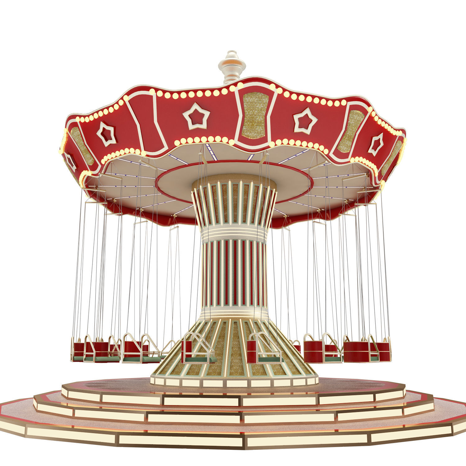Funfair Swing 3D model_7
