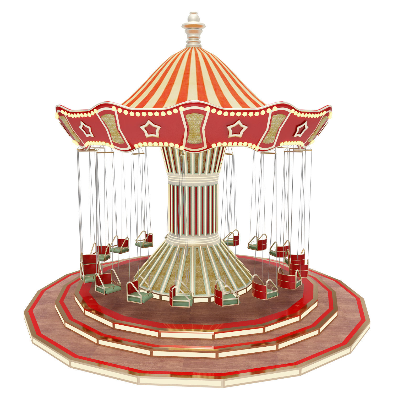 Funfair Swing 3D model_5