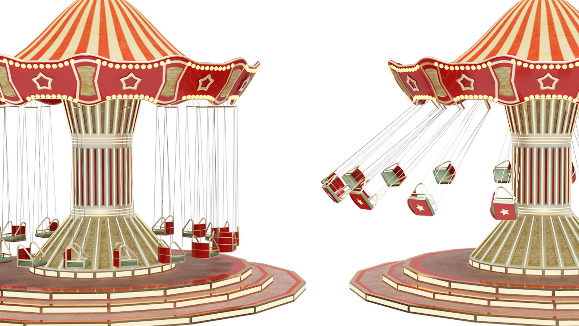 Funfair Swing 3D model_12