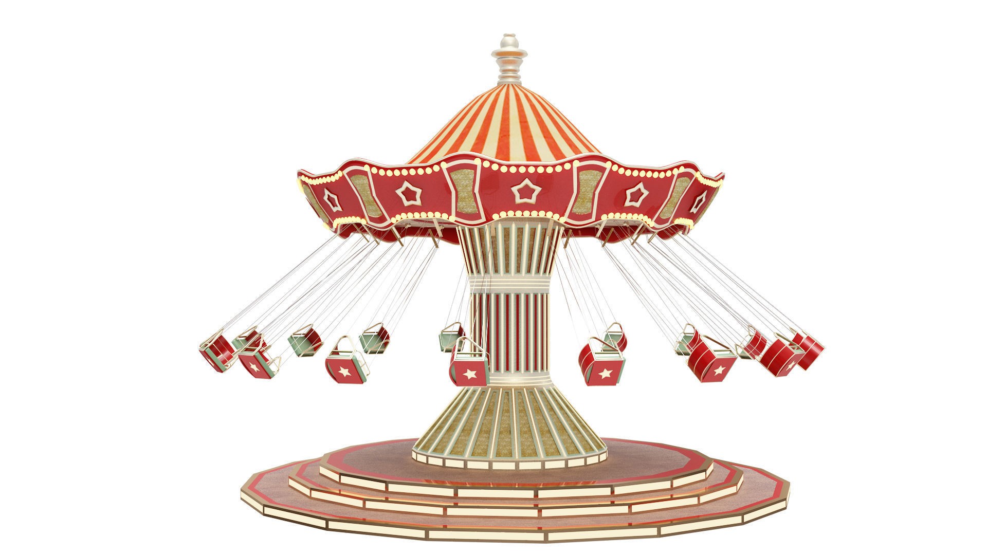 Funfair Swing 3D model_2