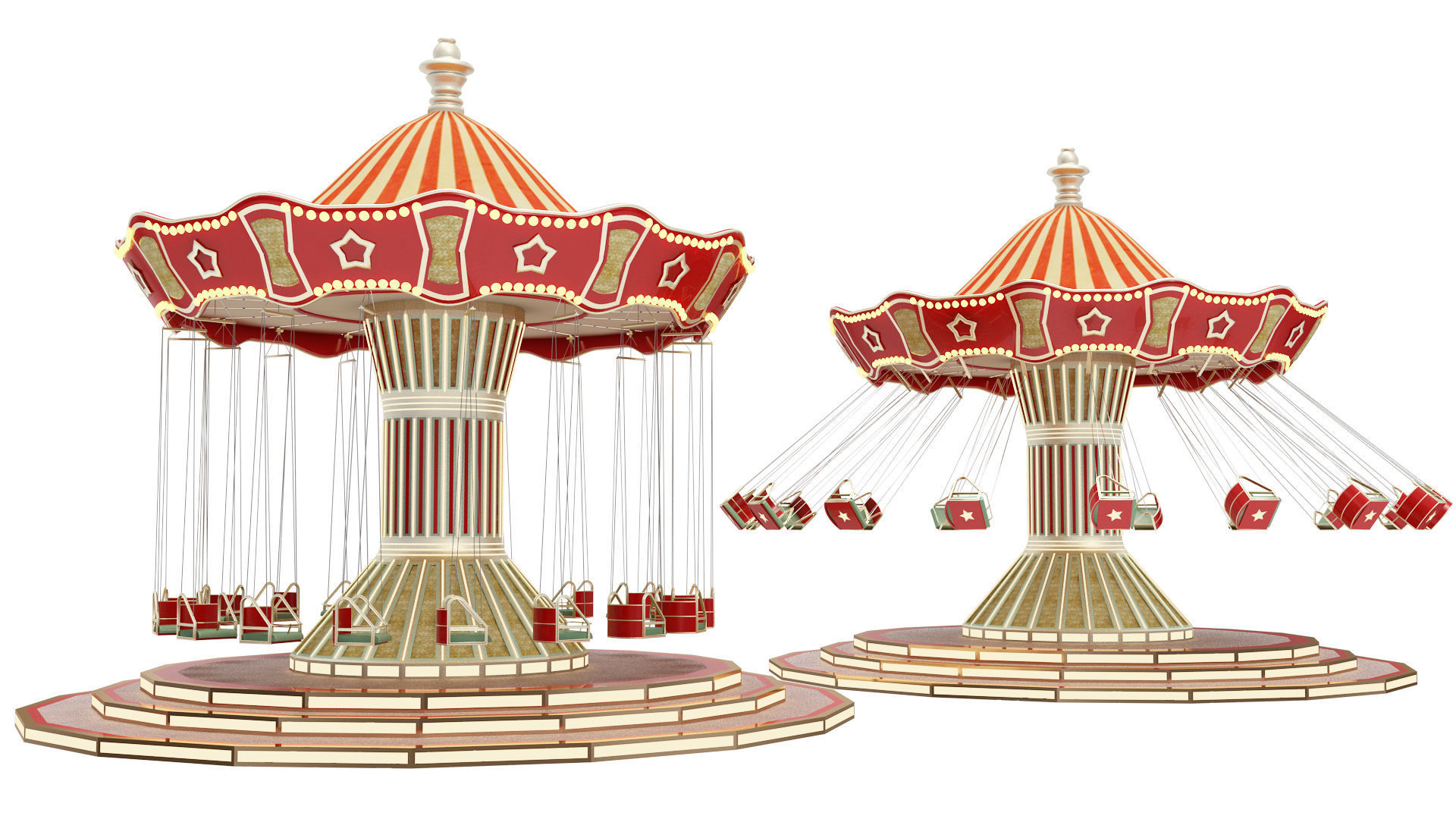 Funfair Swing 3D model_4