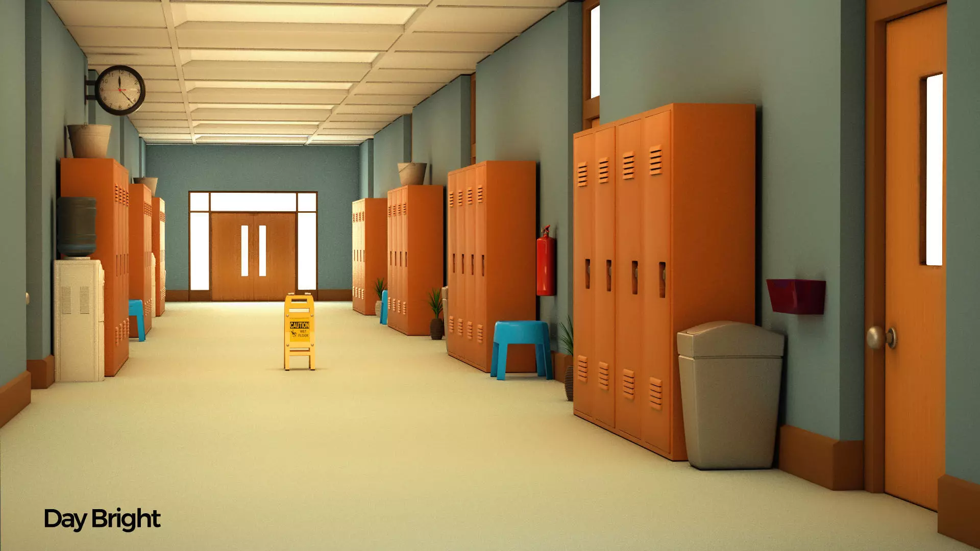 School Corridor 3D model