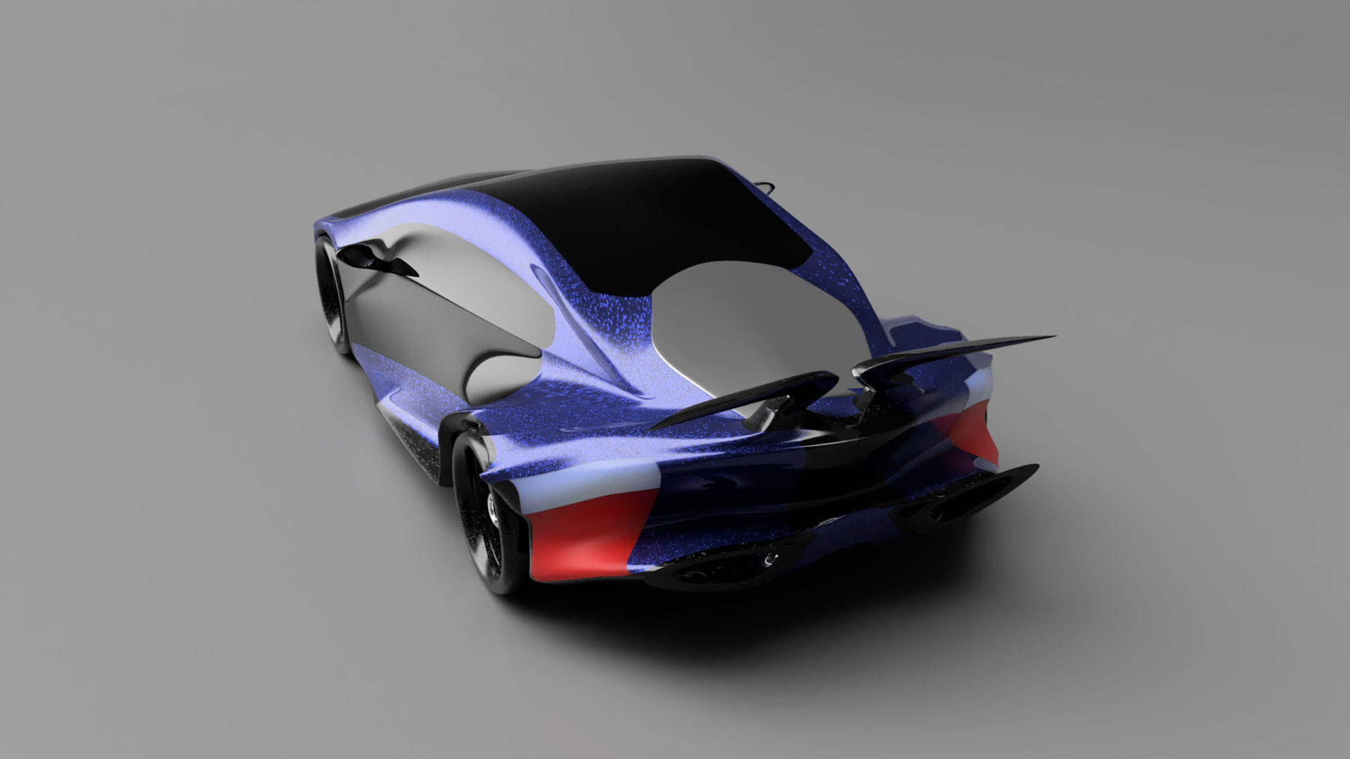 car high poly futuristic electric Low-poly 3D model_40