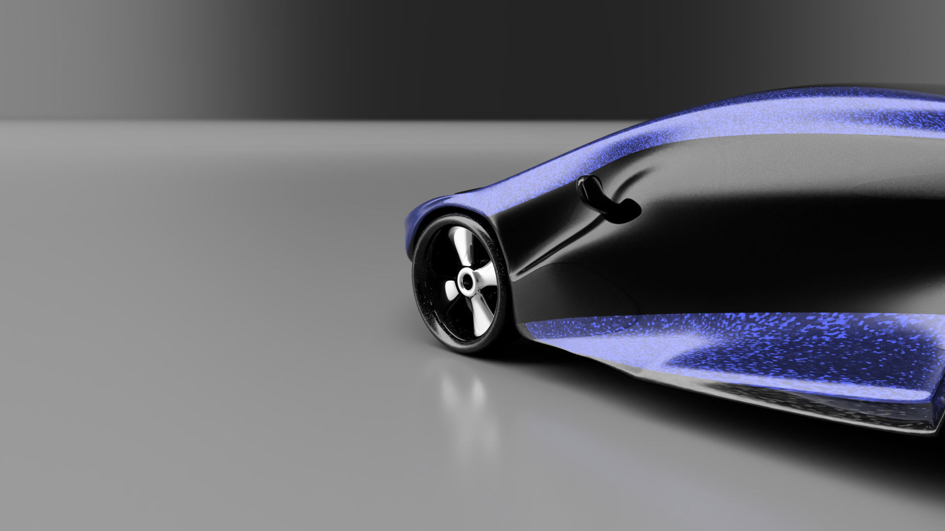 car high poly futuristic electric Low-poly 3D model_45