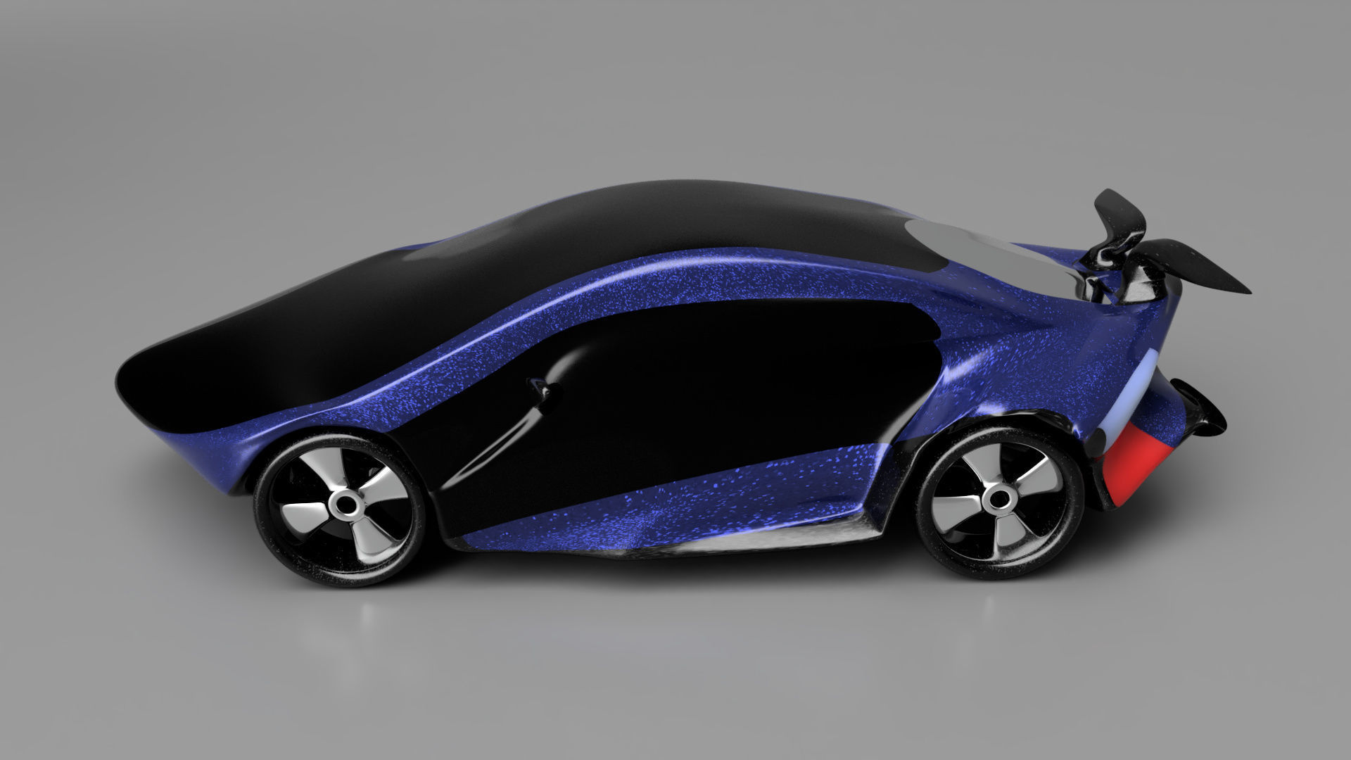 car high poly futuristic electric Low-poly 3D model_41