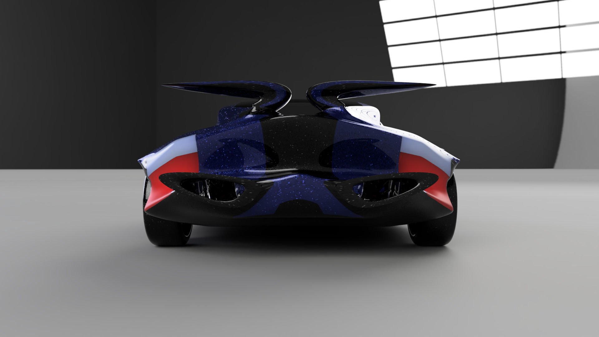 car high poly futuristic electric Low-poly 3D model_12