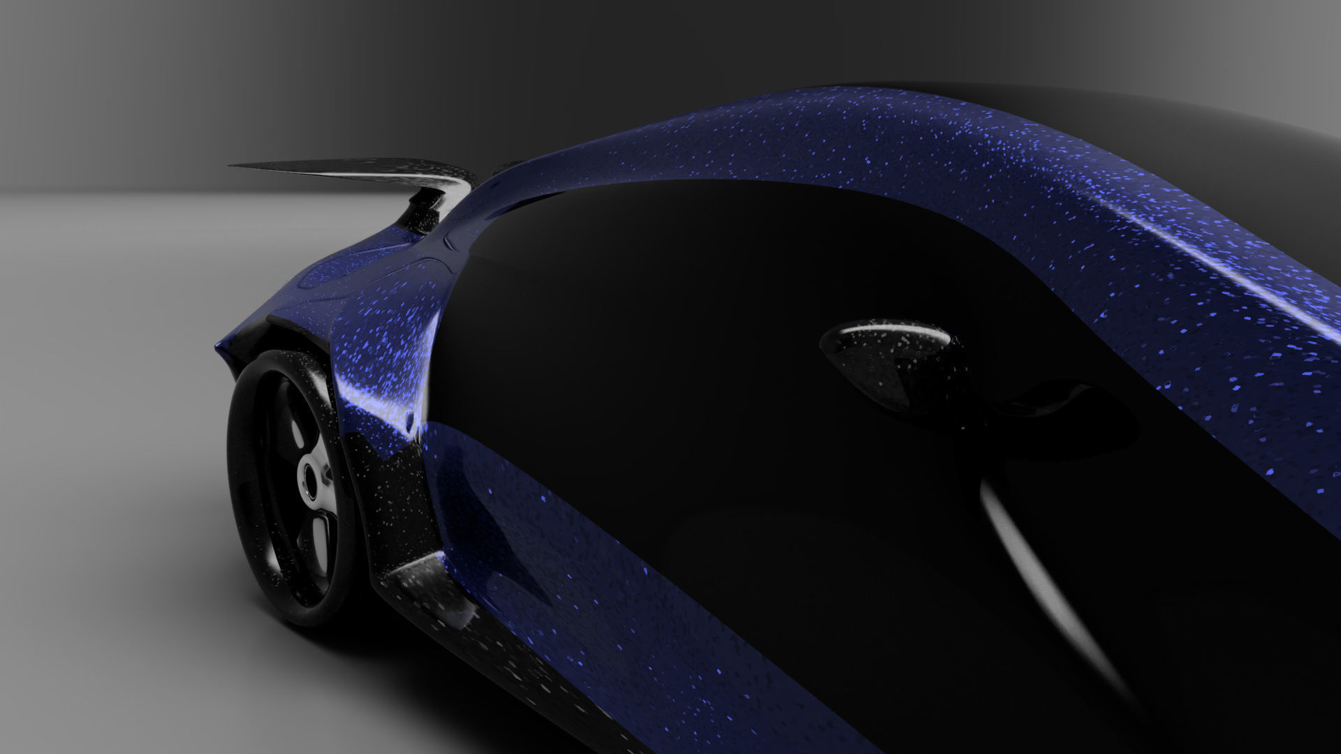 car high poly futuristic electric Low-poly 3D model_5