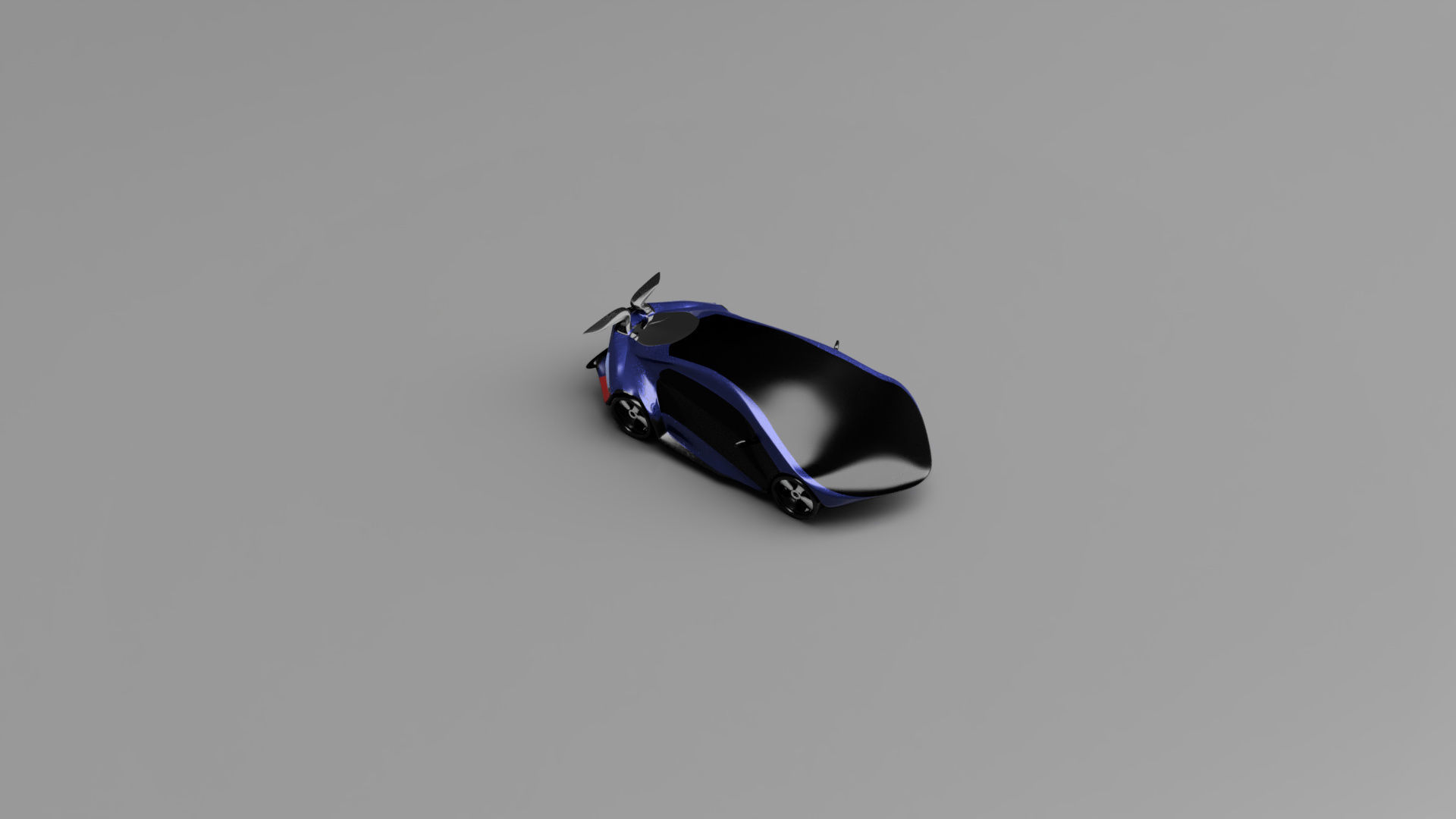 car high poly futuristic electric Low-poly 3D model_67