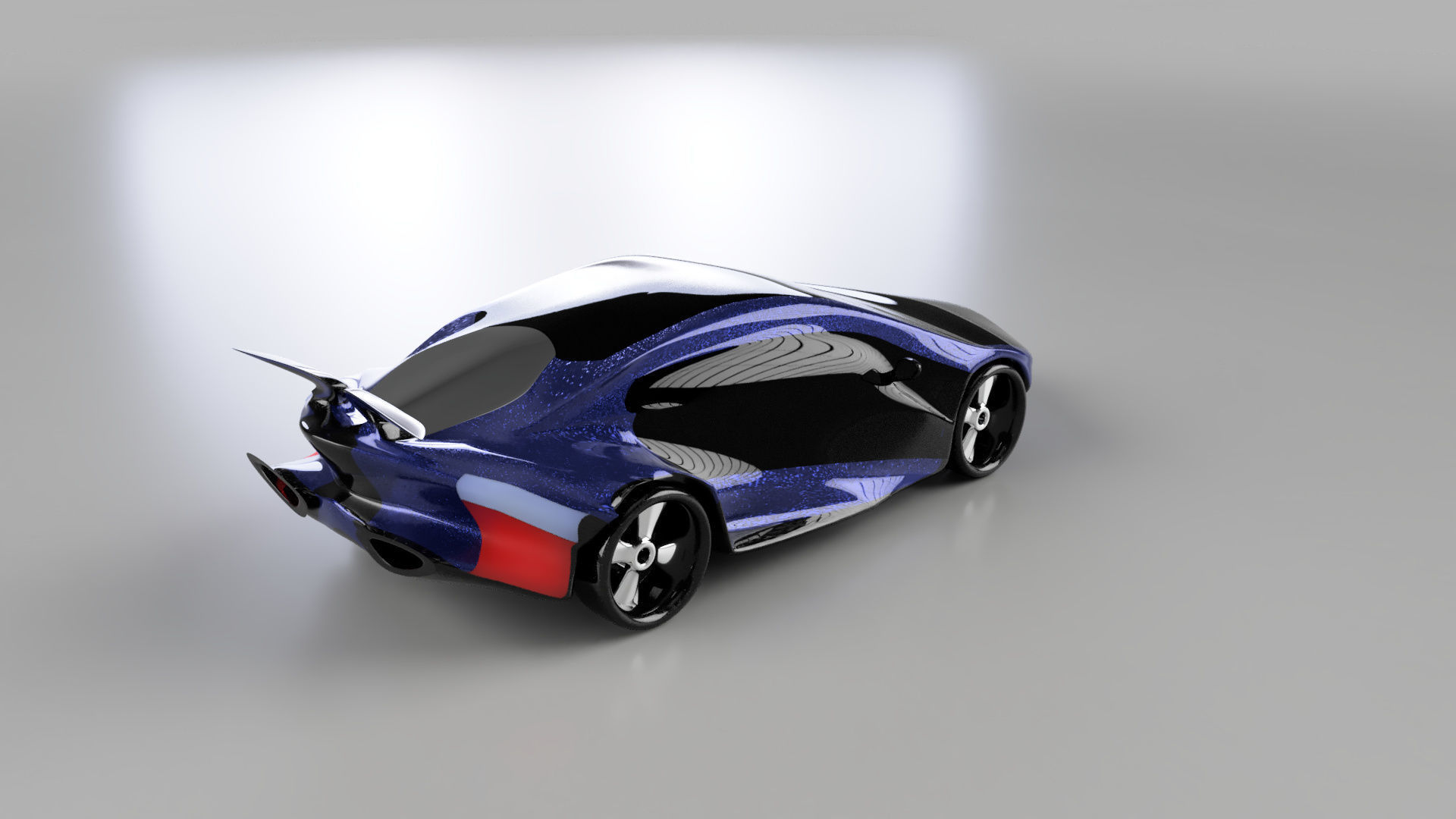 car high poly futuristic electric Low-poly 3D model_6