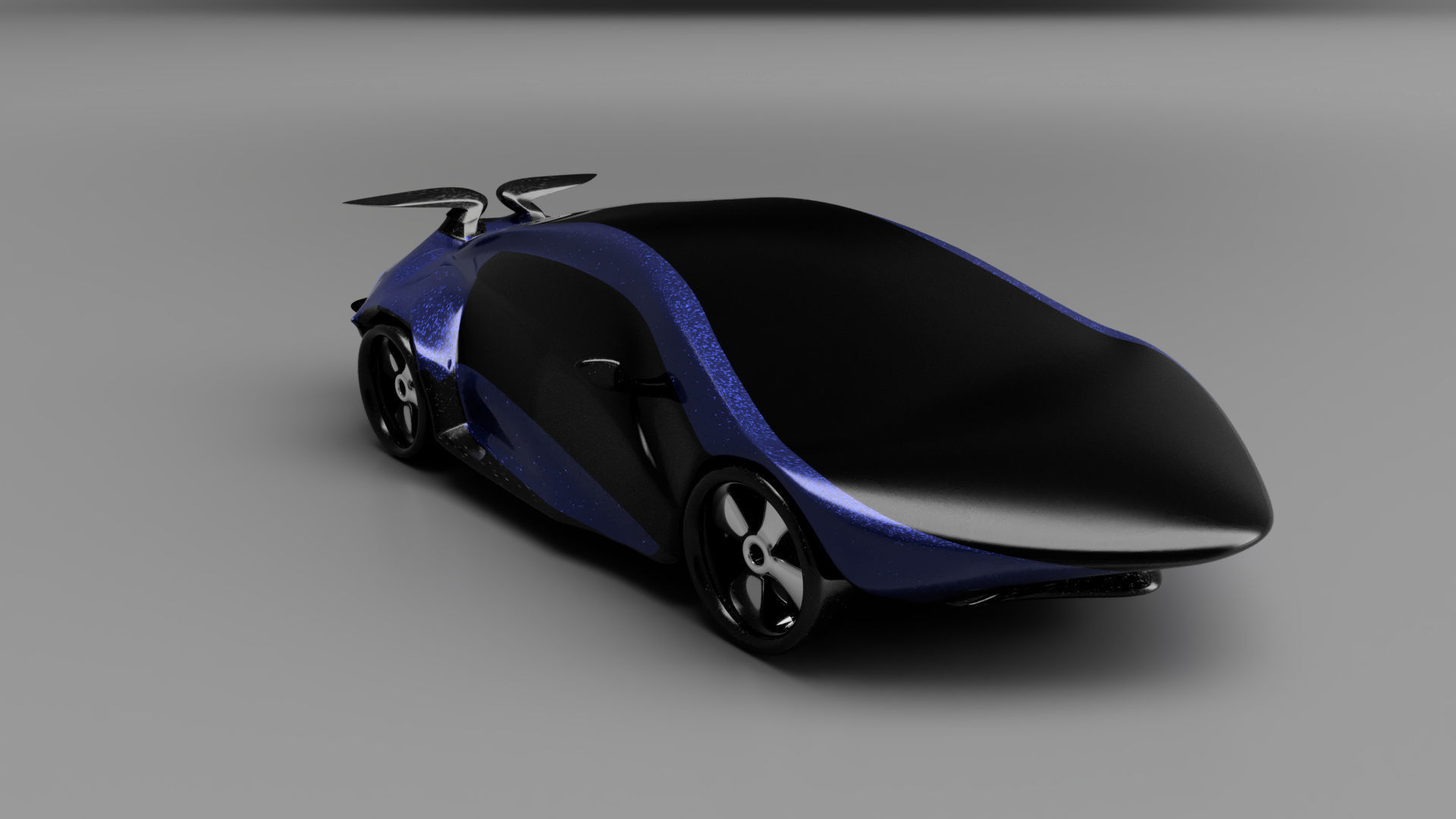 car high poly futuristic electric Low-poly 3D model_46