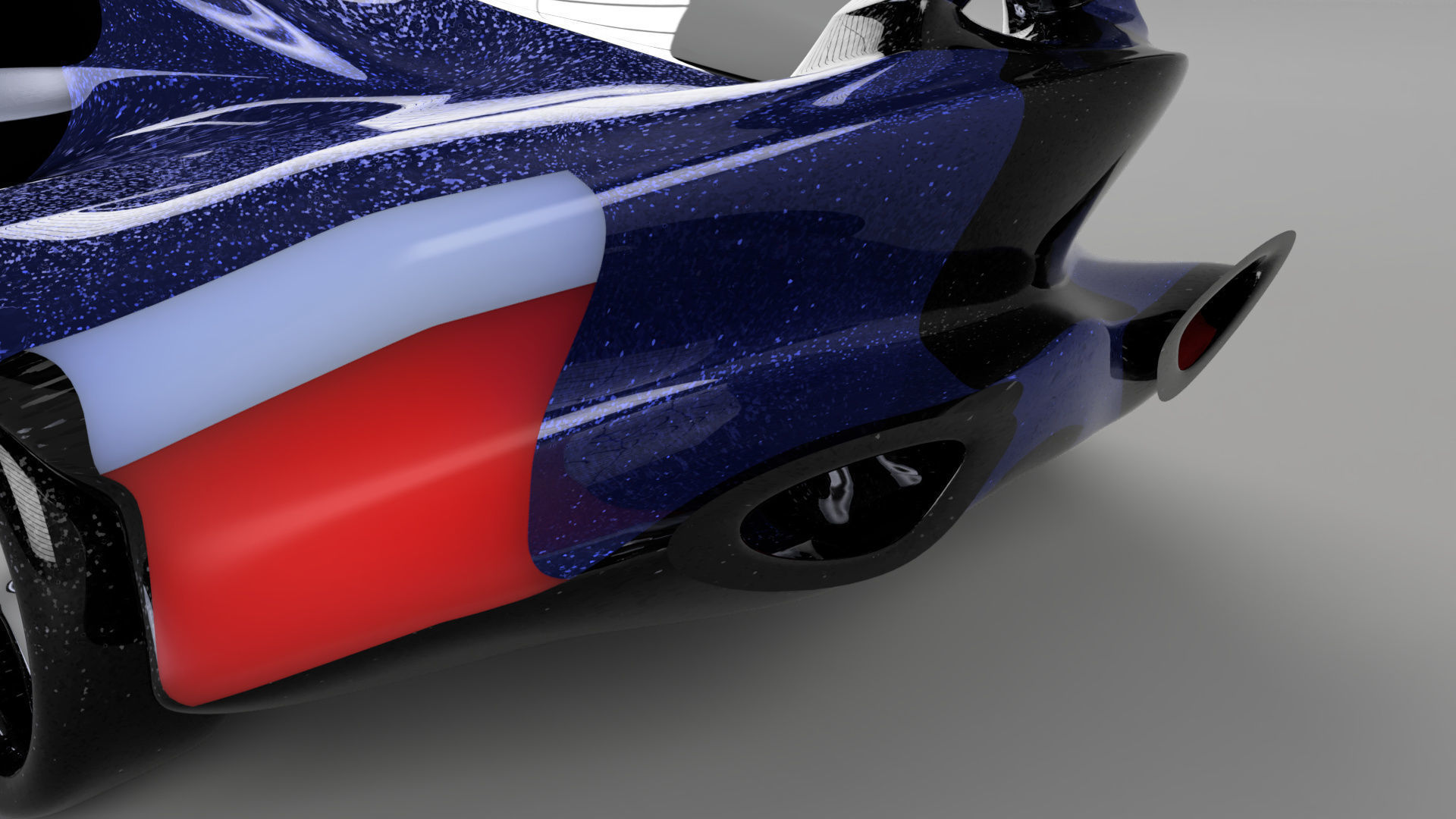 car high poly futuristic electric Low-poly 3D model_30