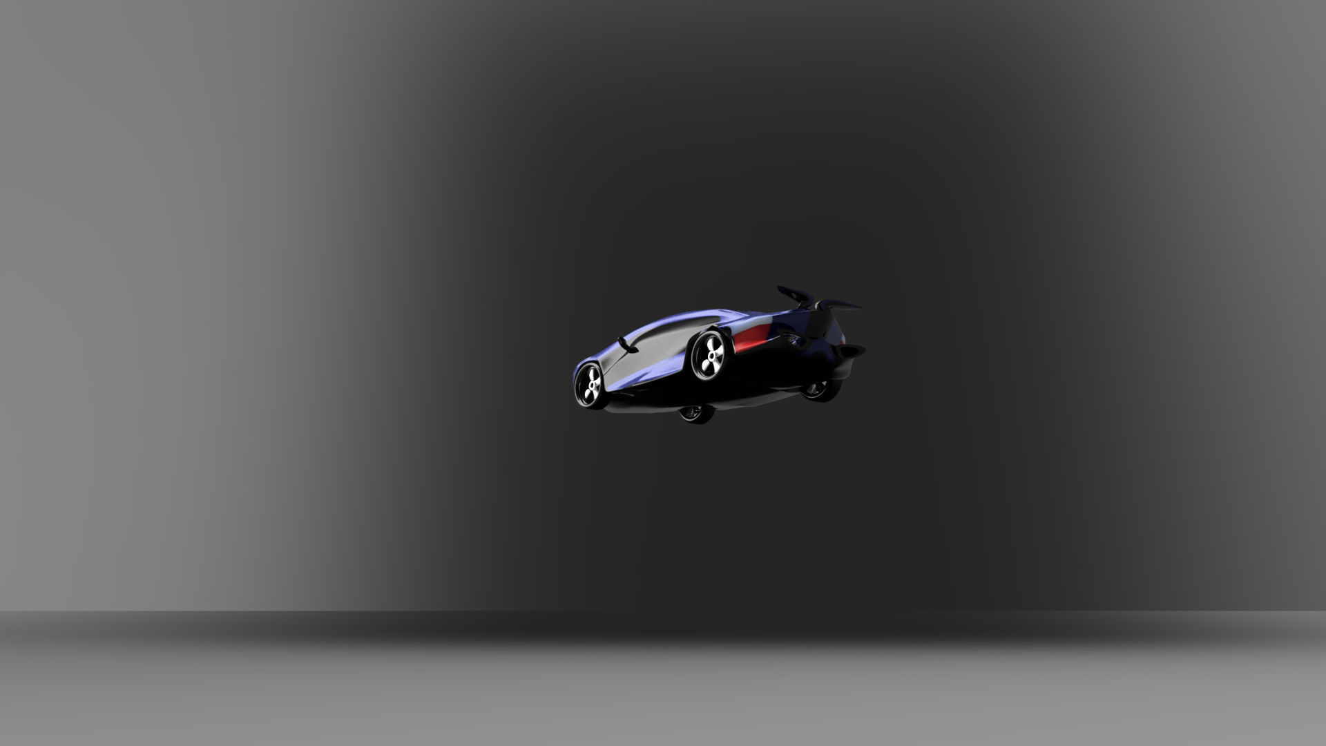 car high poly futuristic electric Low-poly 3D model_71