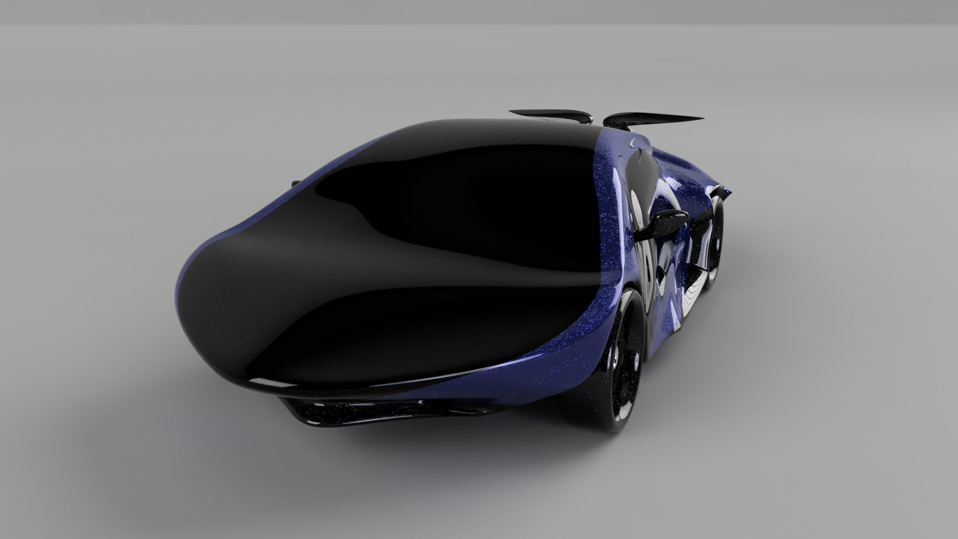 car high poly futuristic electric Low-poly 3D model_26