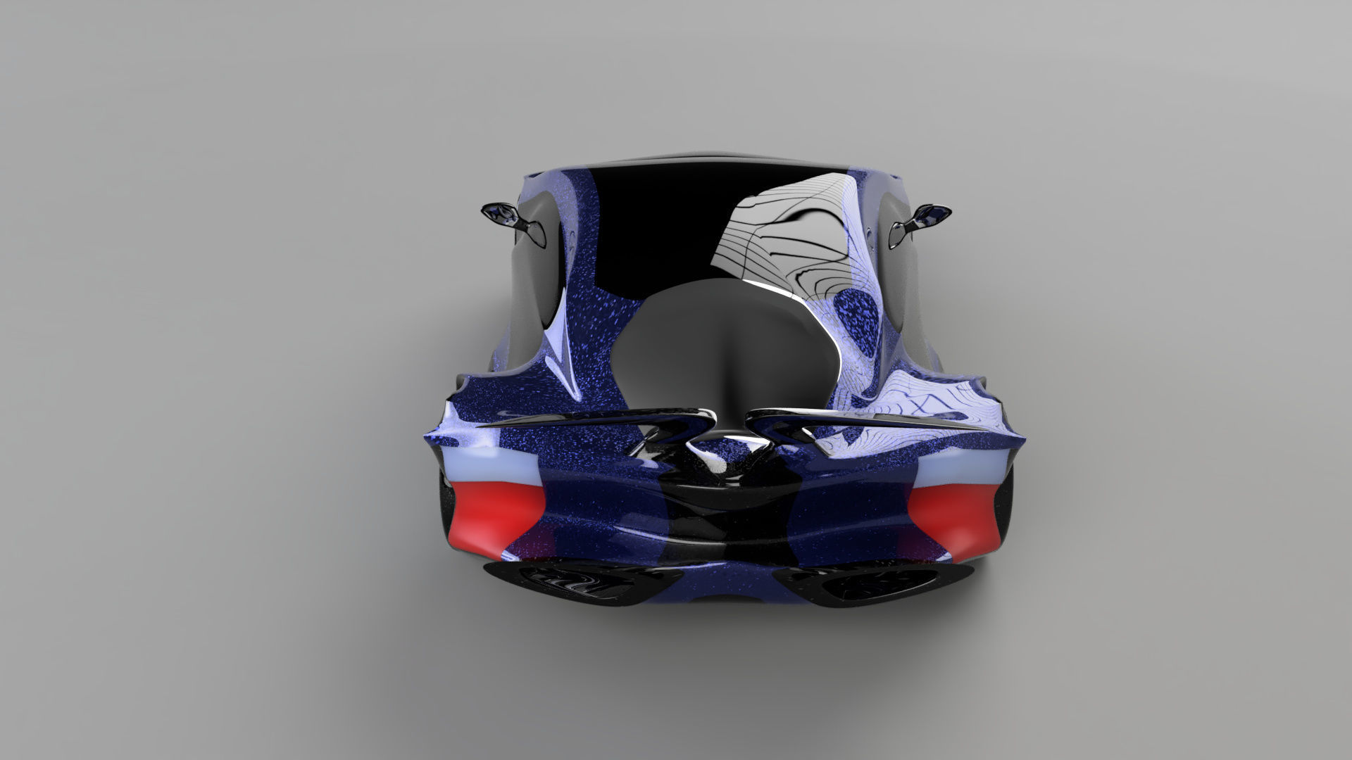 car high poly futuristic electric Low-poly 3D model_27