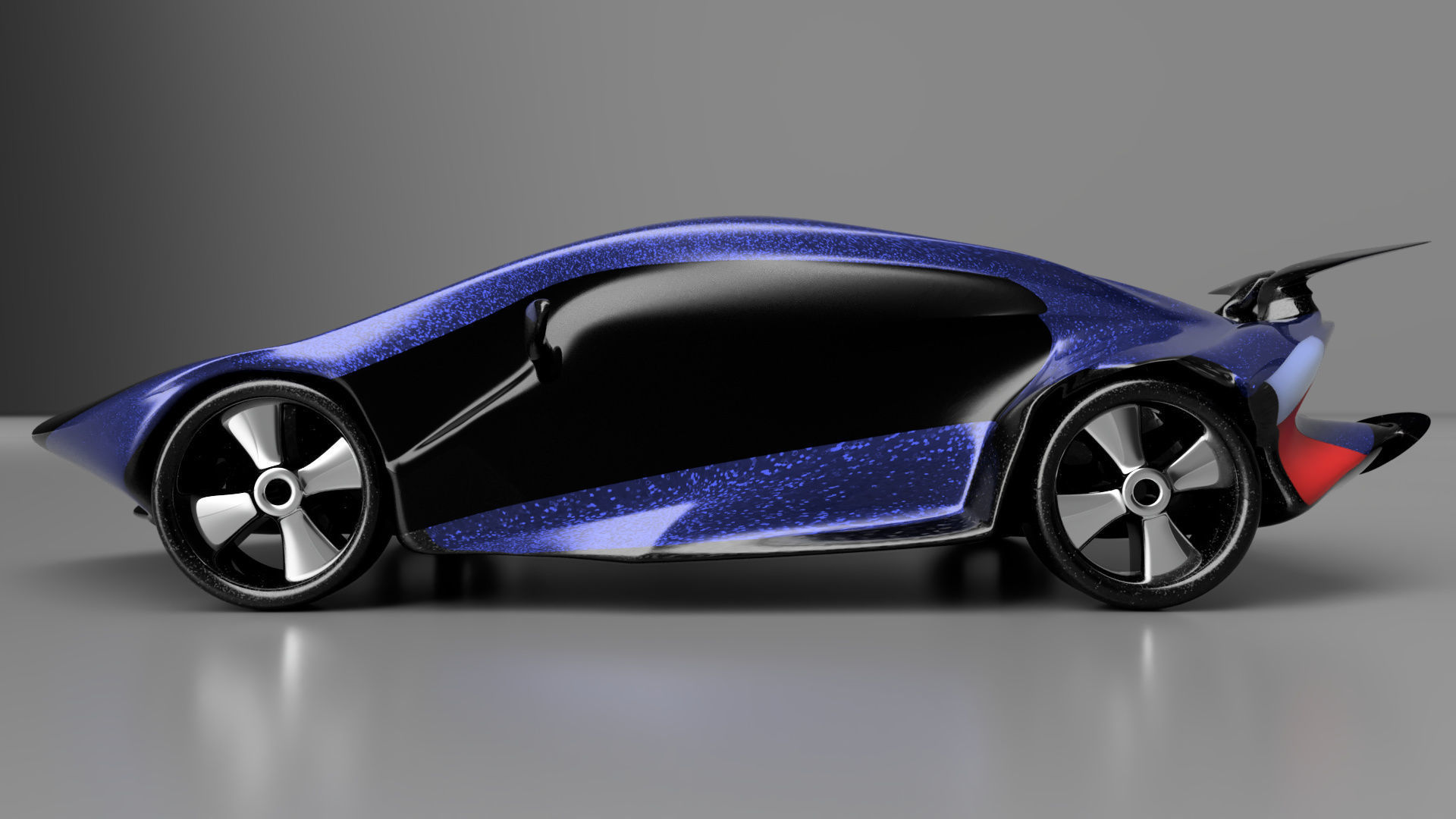 car high poly futuristic electric Low-poly 3D model_63