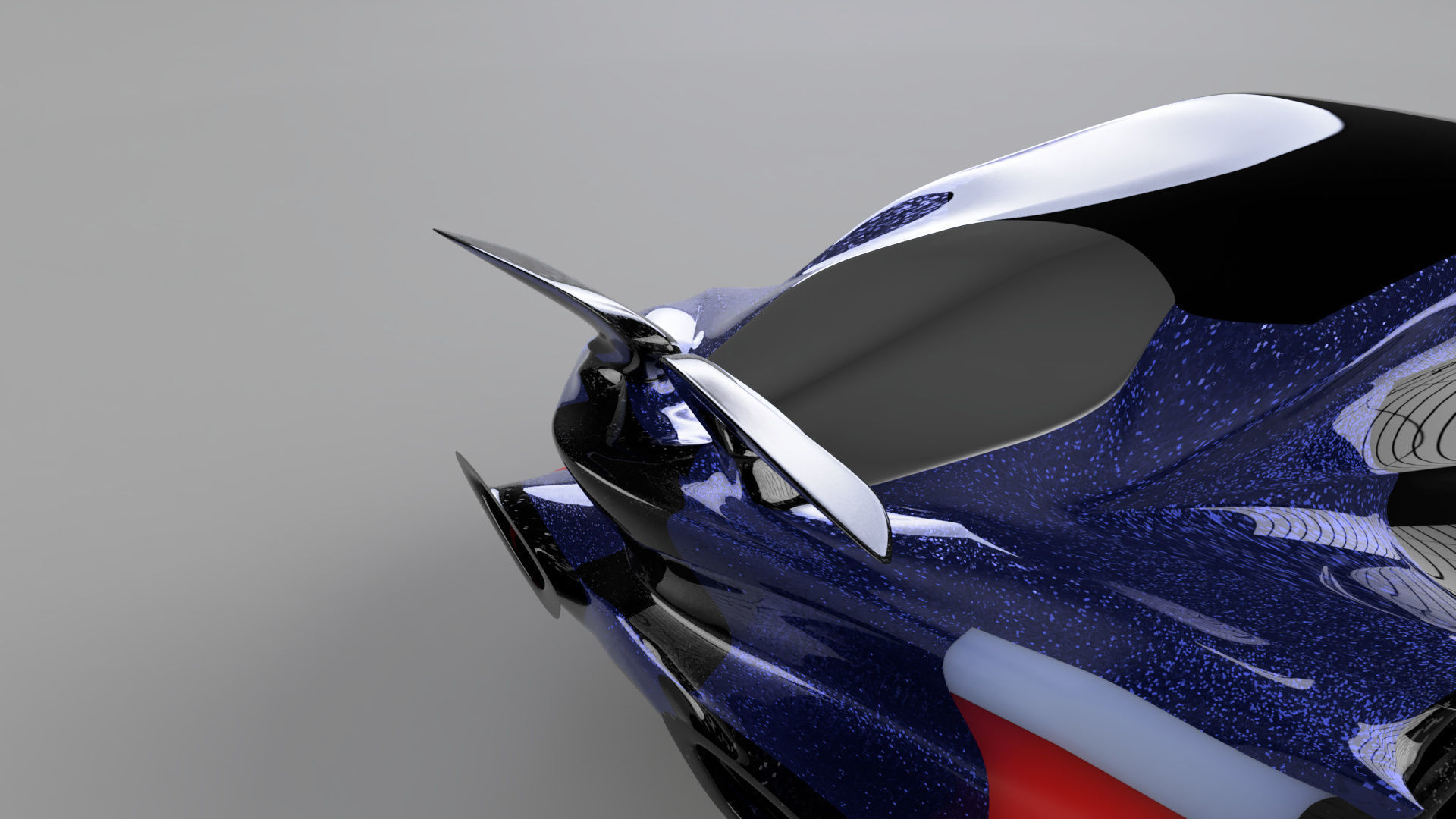 car high poly futuristic electric Low-poly 3D model_34