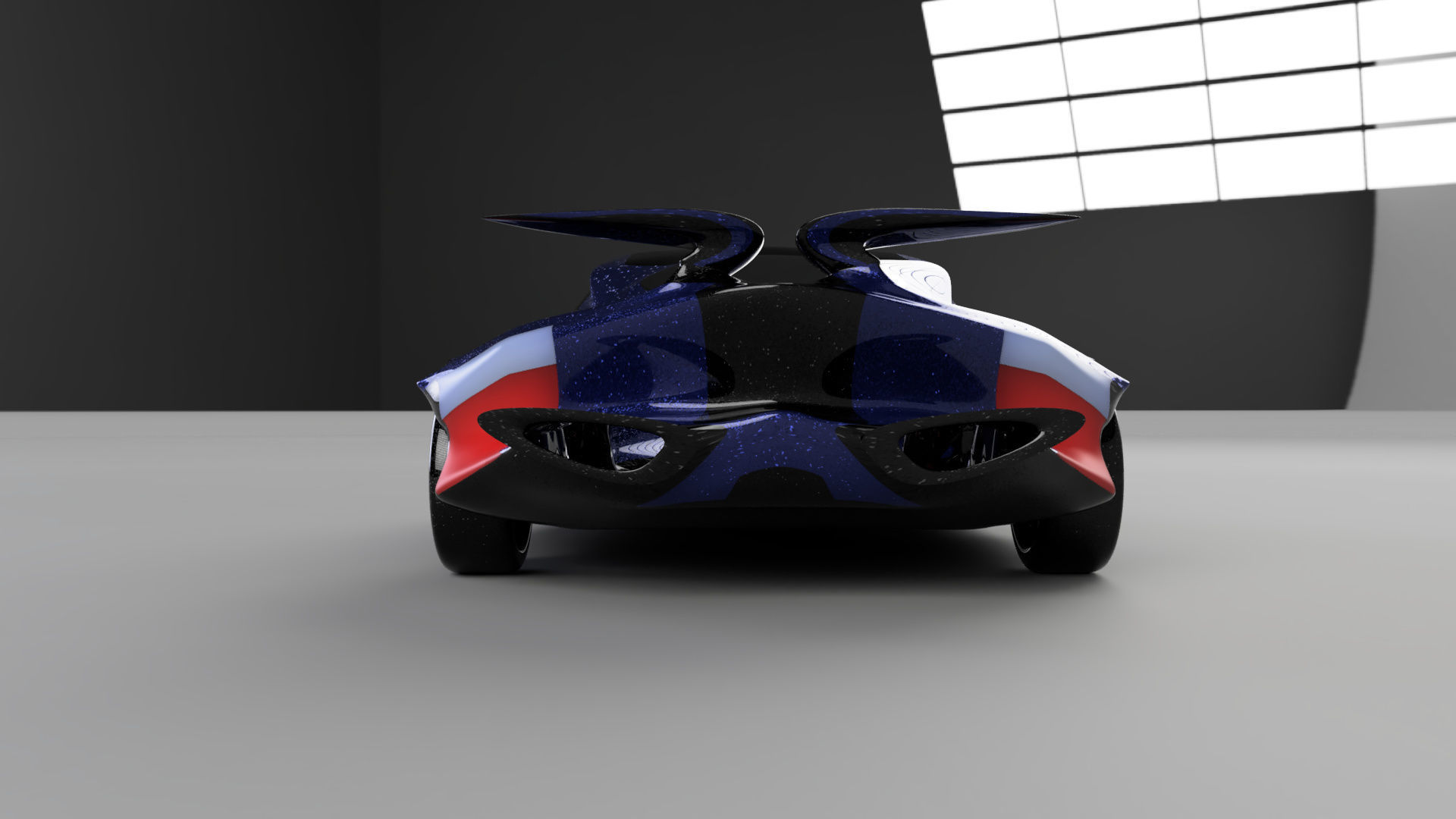 car high poly futuristic electric Low-poly 3D model_20