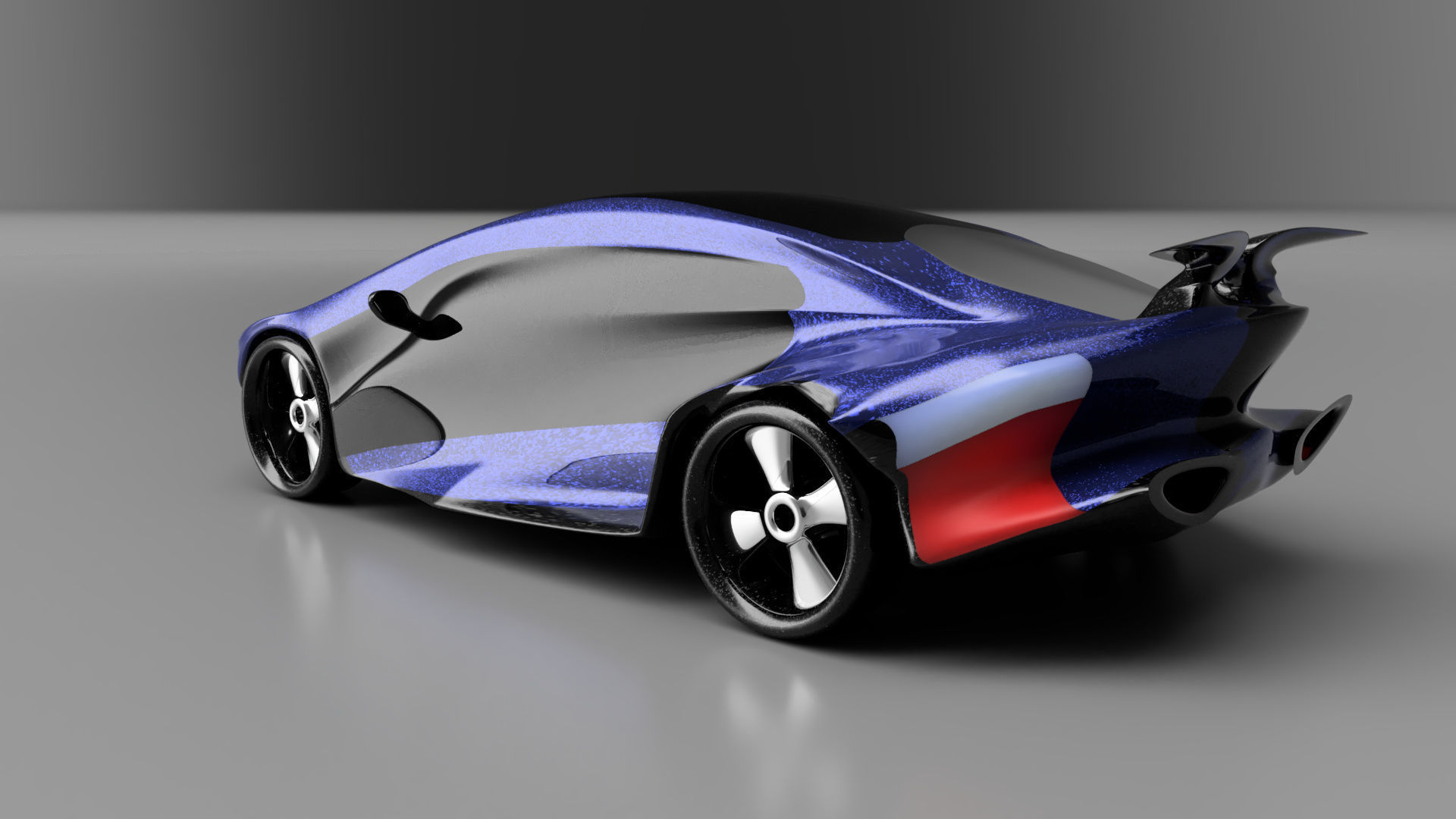 car high poly futuristic electric Low-poly 3D model_50
