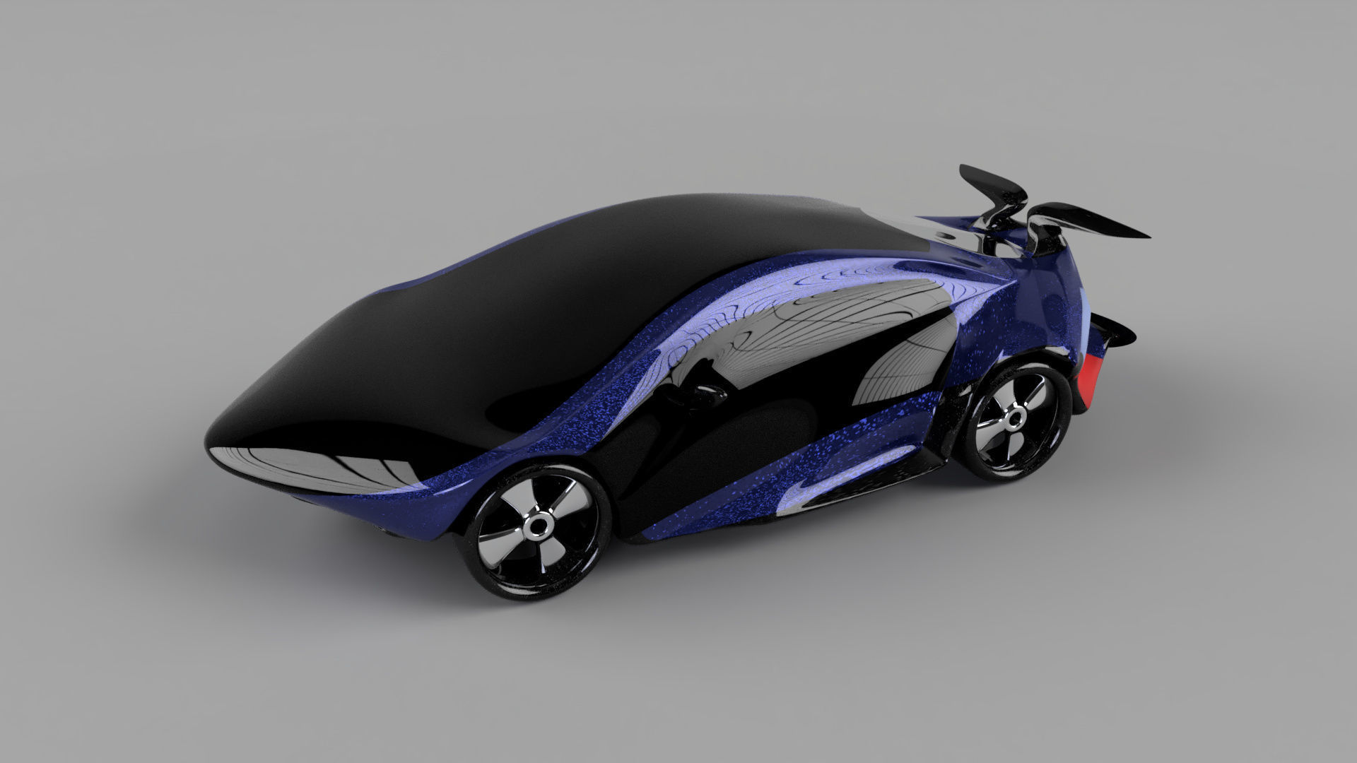 car high poly futuristic electric Low-poly 3D model_19