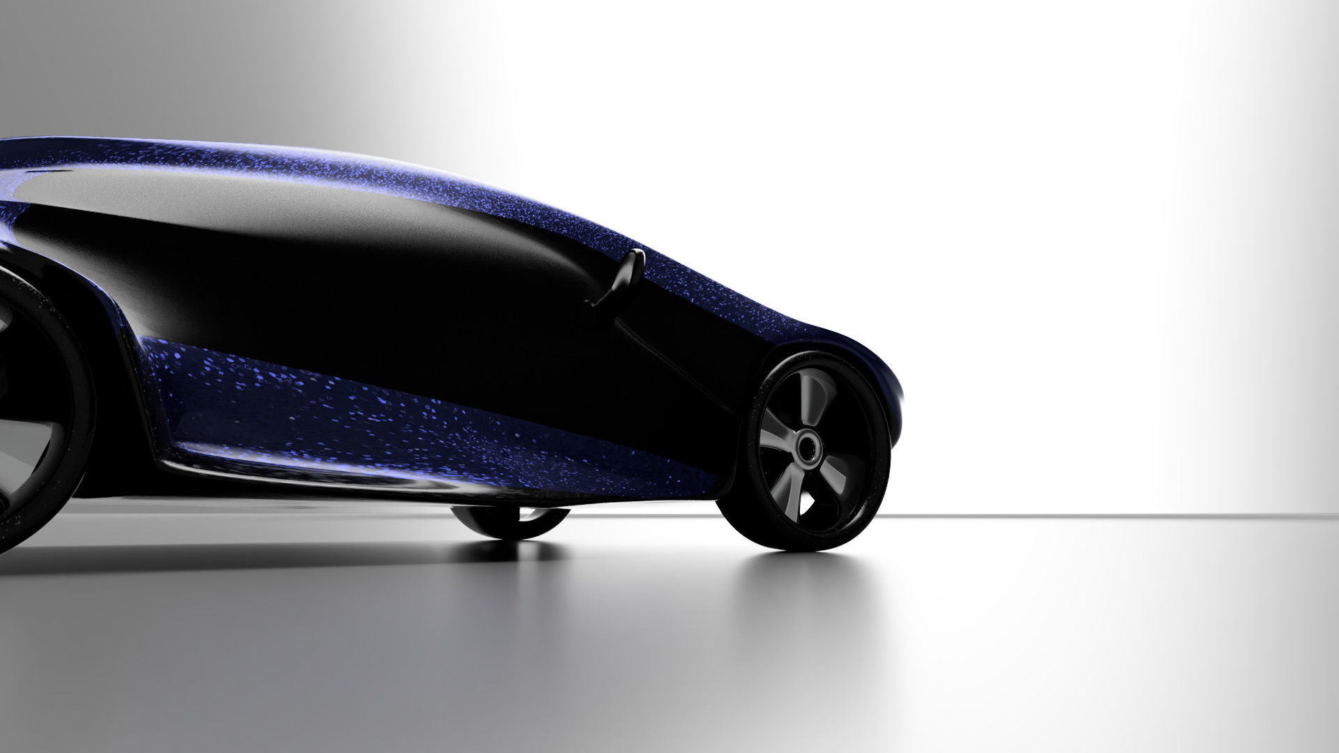 car high poly futuristic electric Low-poly 3D model_57