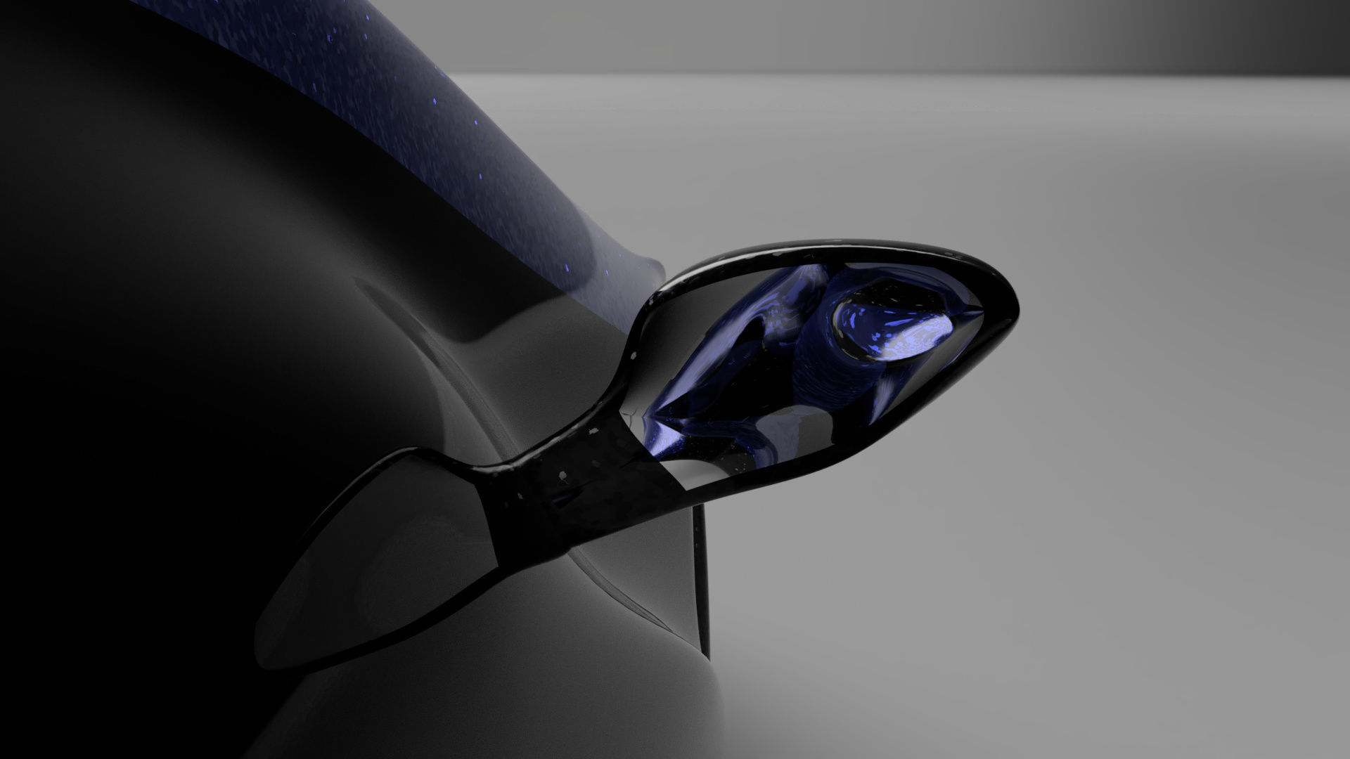 car high poly futuristic electric Low-poly 3D model_4