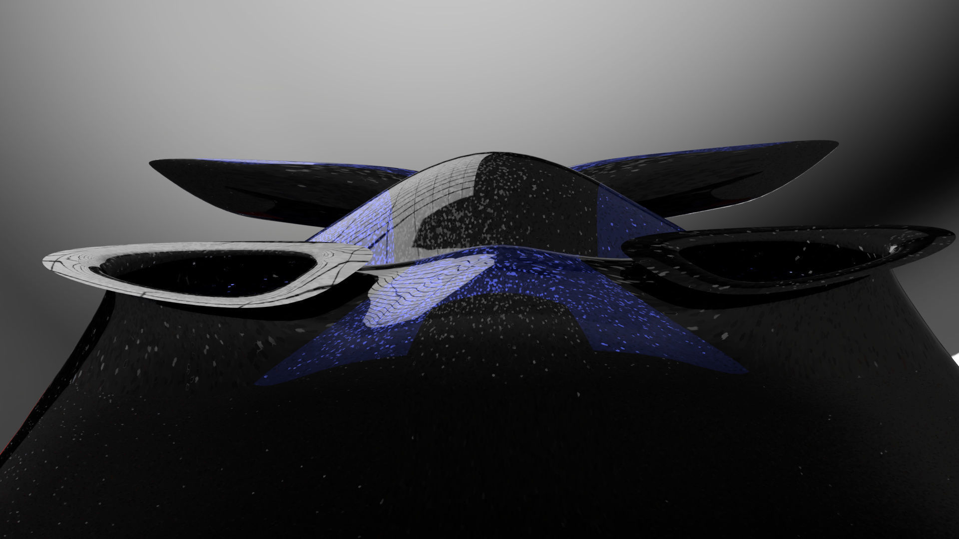 car high poly futuristic electric Low-poly 3D model_32