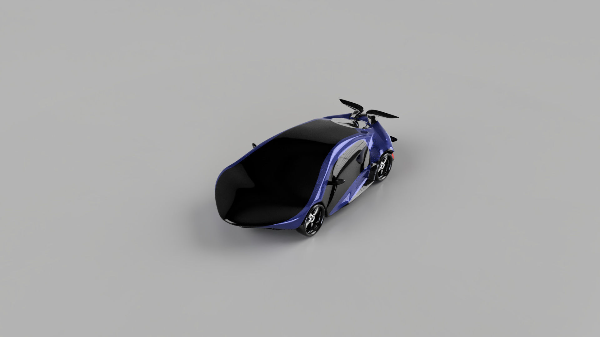 car high poly futuristic electric Low-poly 3D model_7