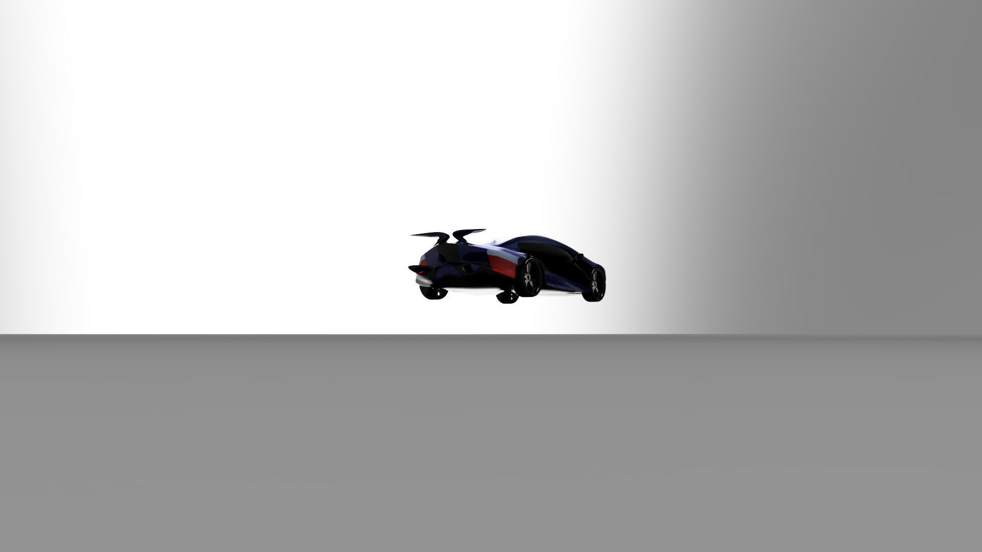 car high poly futuristic electric Low-poly 3D model_72