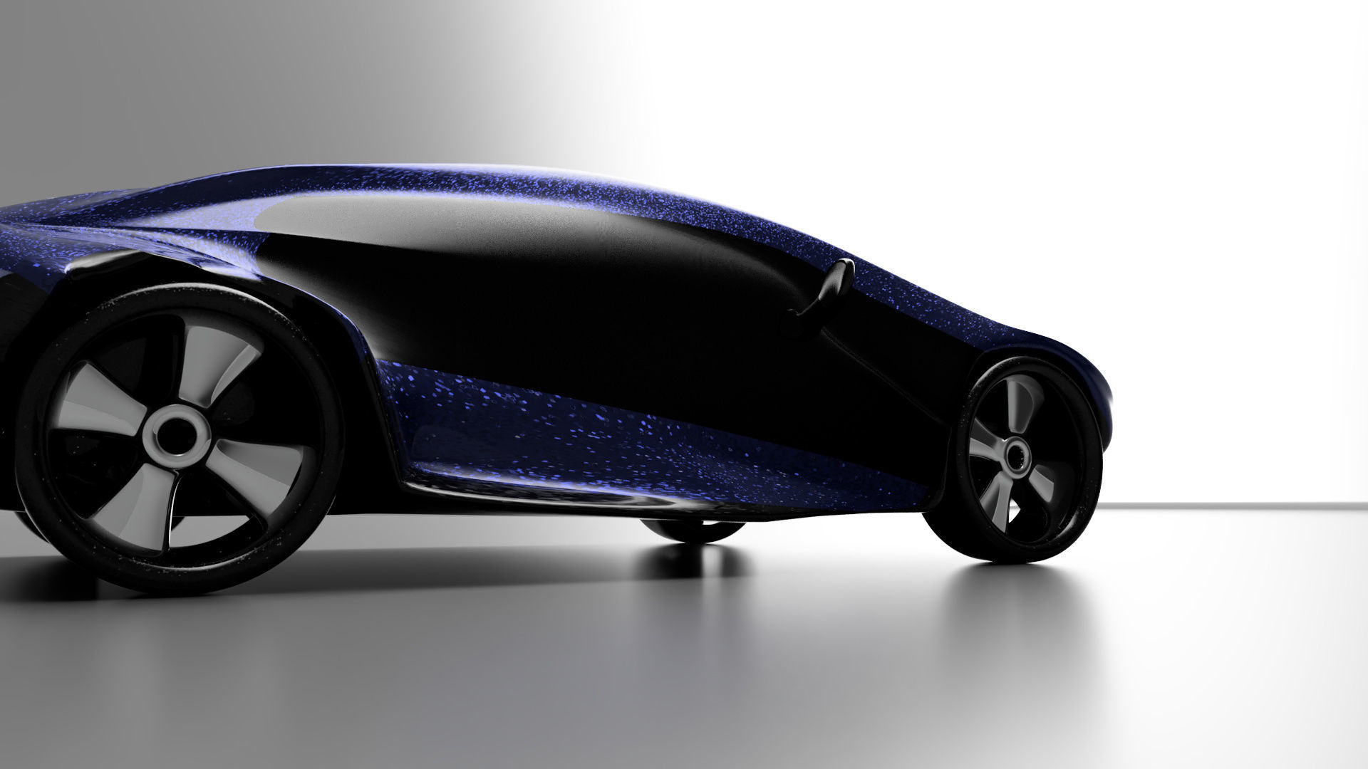 car high poly futuristic electric Low-poly 3D model_56