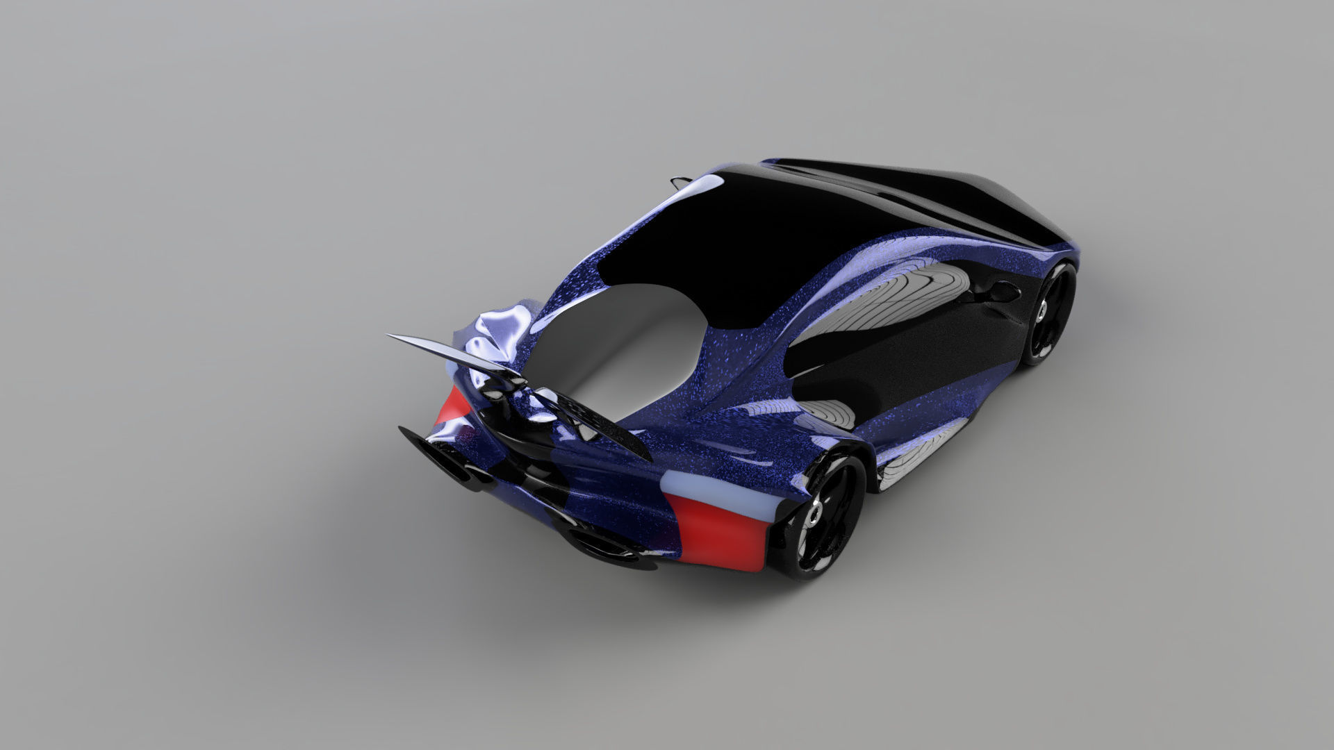 car high poly futuristic electric Low-poly 3D model_28