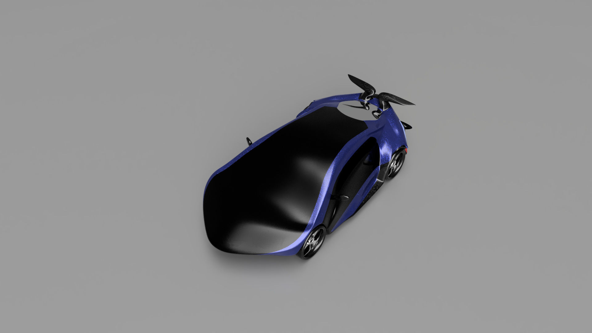 car high poly futuristic electric Low-poly 3D model_37