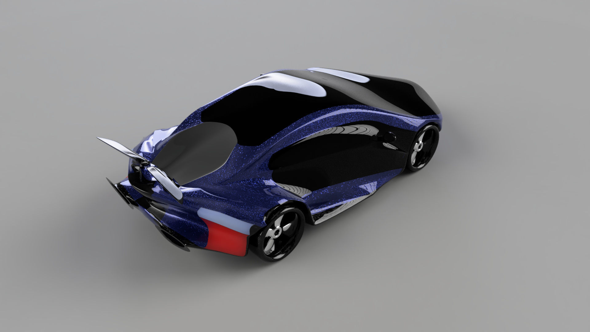 car high poly futuristic electric Low-poly 3D model_17