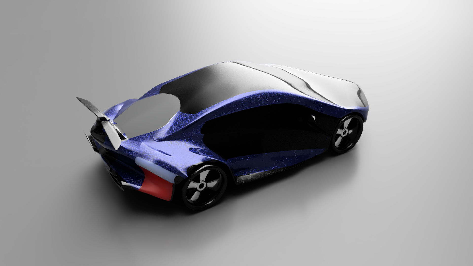 car high poly futuristic electric Low-poly 3D model_39