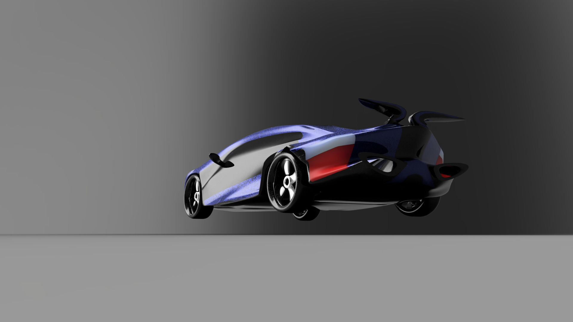 car high poly futuristic electric Low-poly 3D model_64