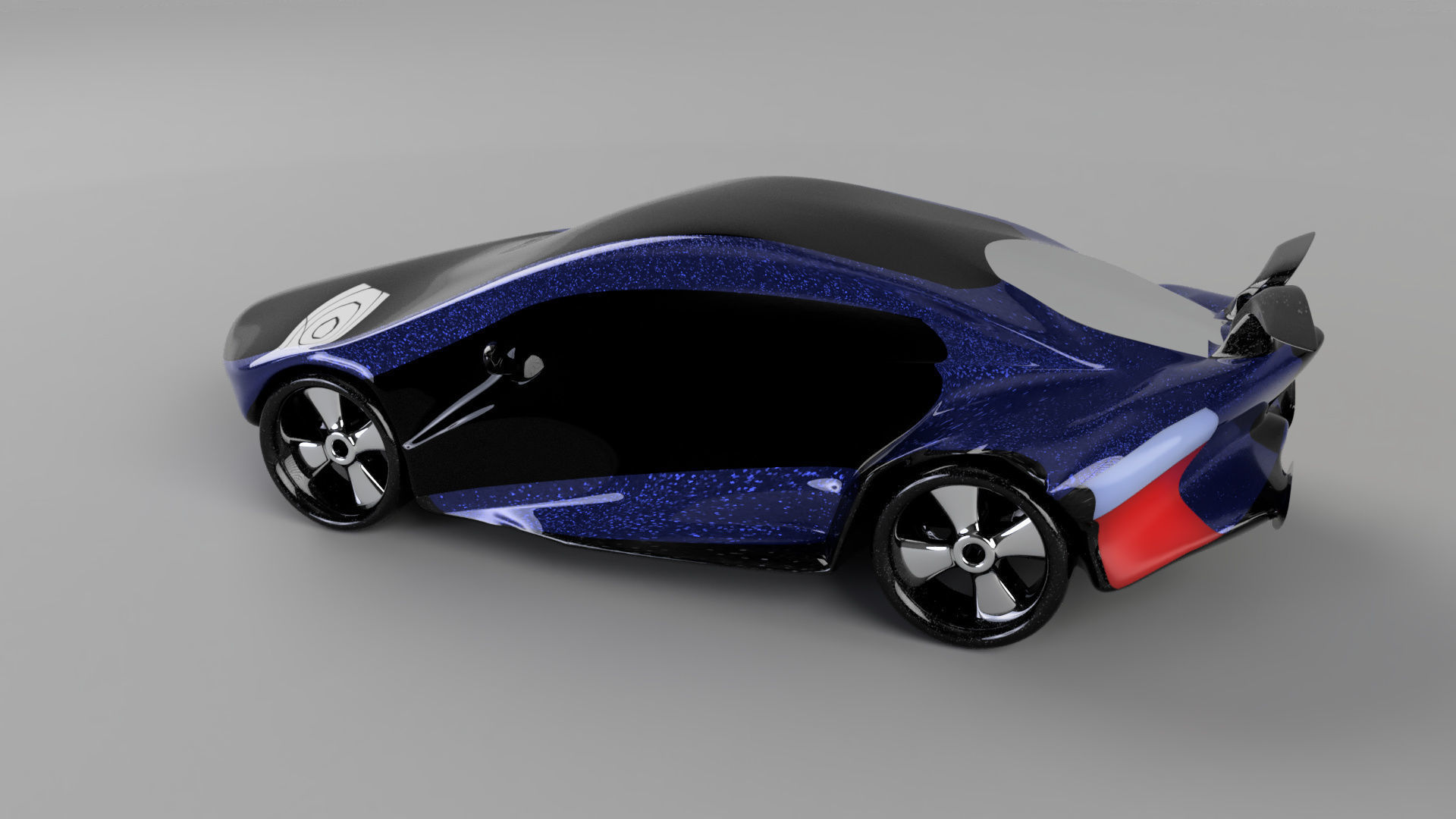 car high poly futuristic electric Low-poly 3D model_21