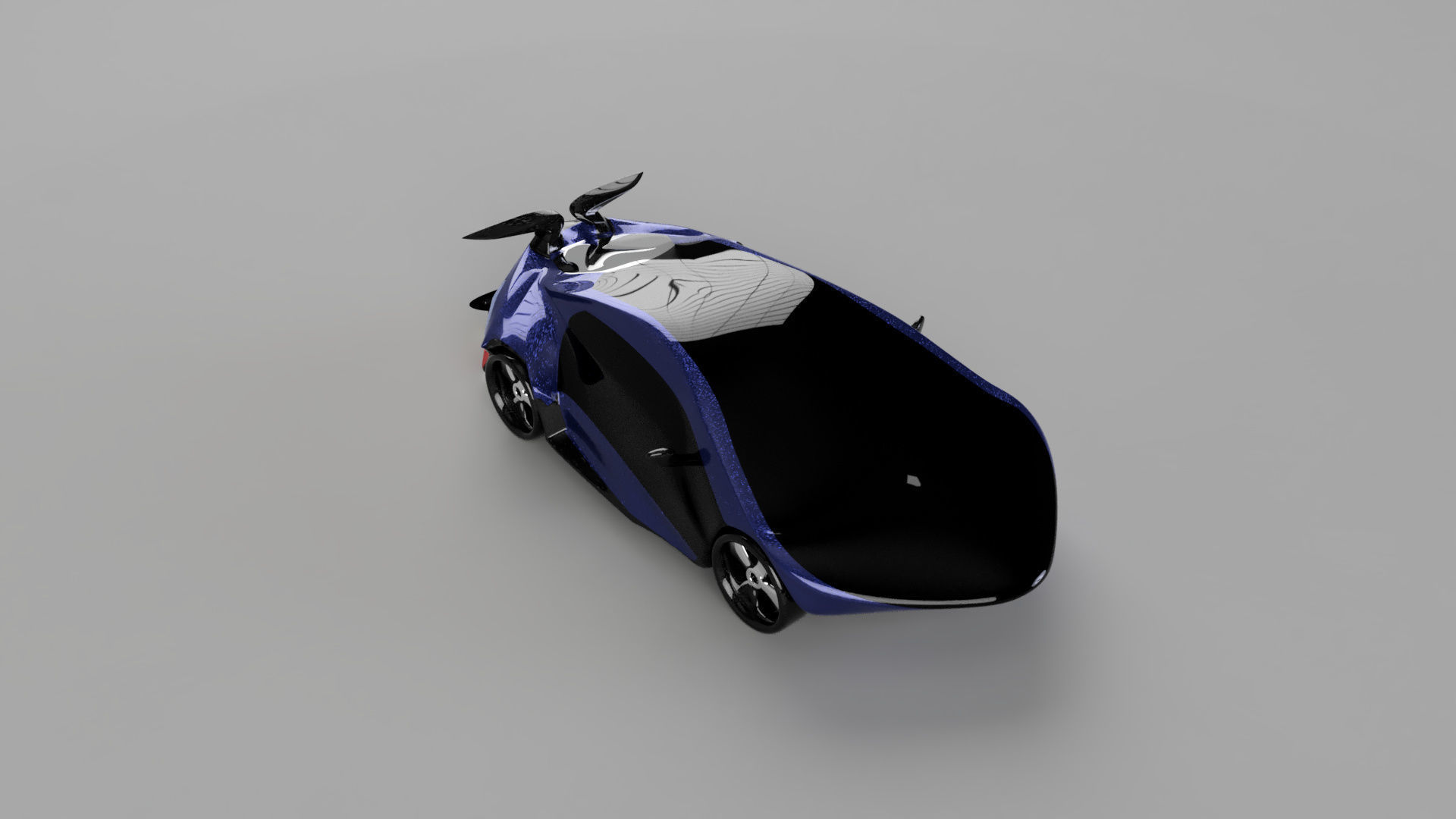 car high poly futuristic electric Low-poly 3D model_38