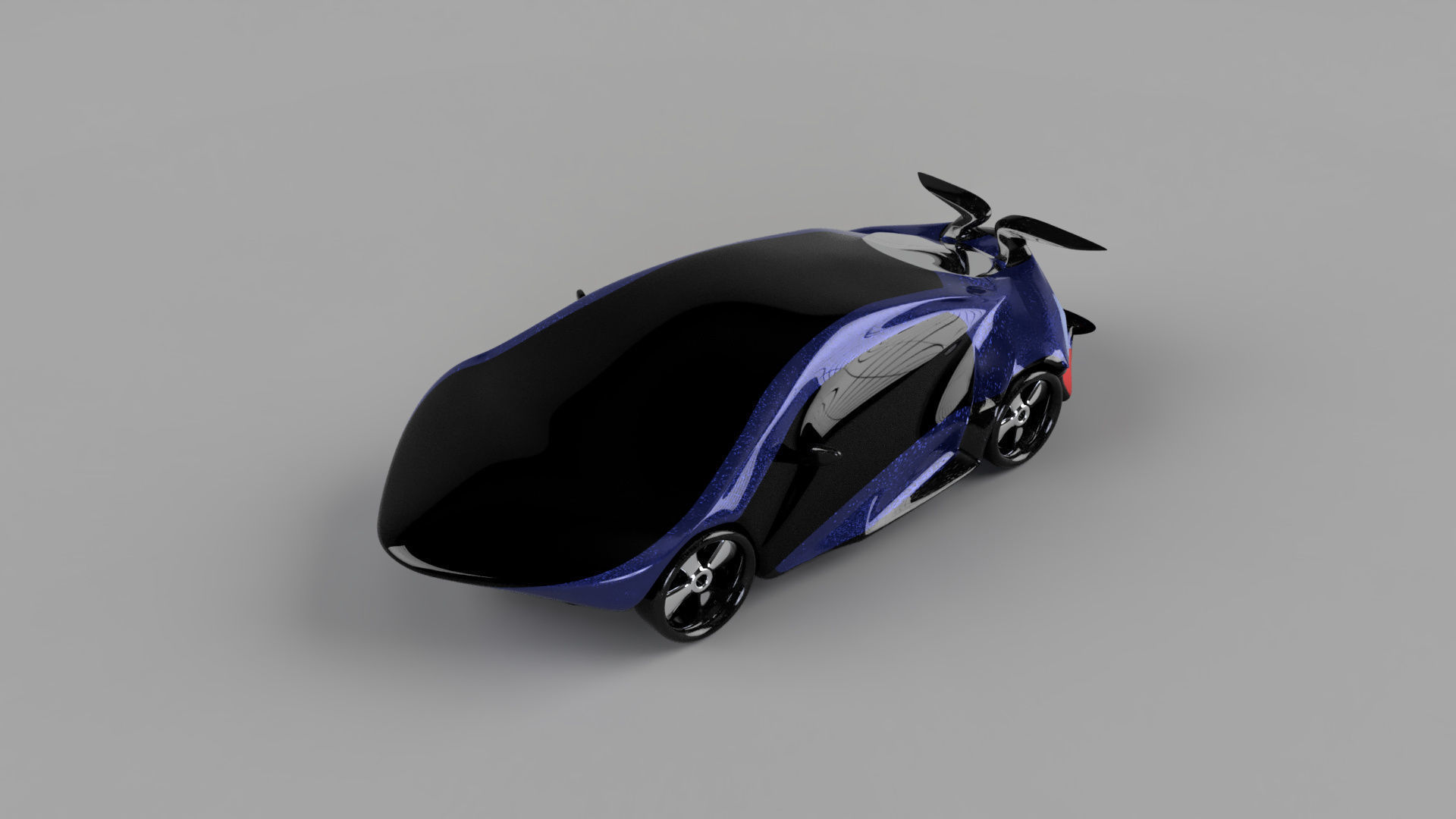 car high poly futuristic electric Low-poly 3D model_18