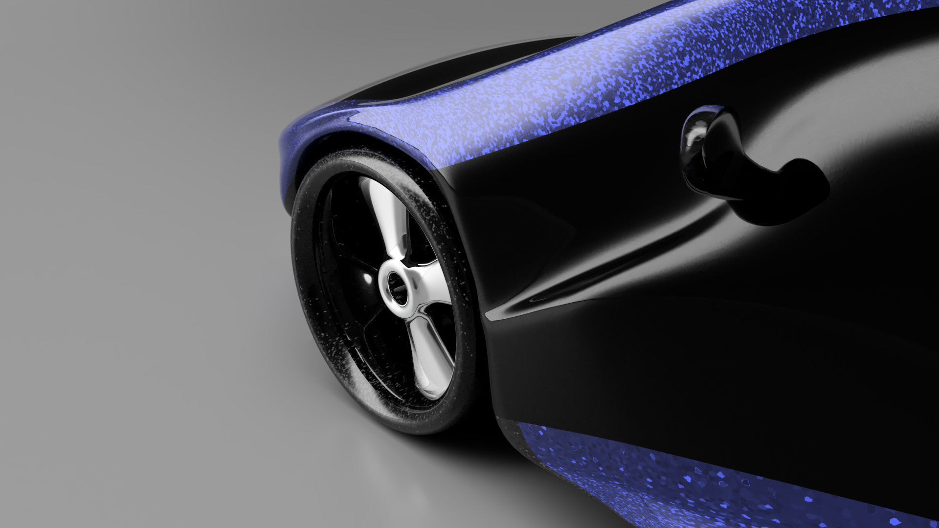 car high poly futuristic electric Low-poly 3D model_54