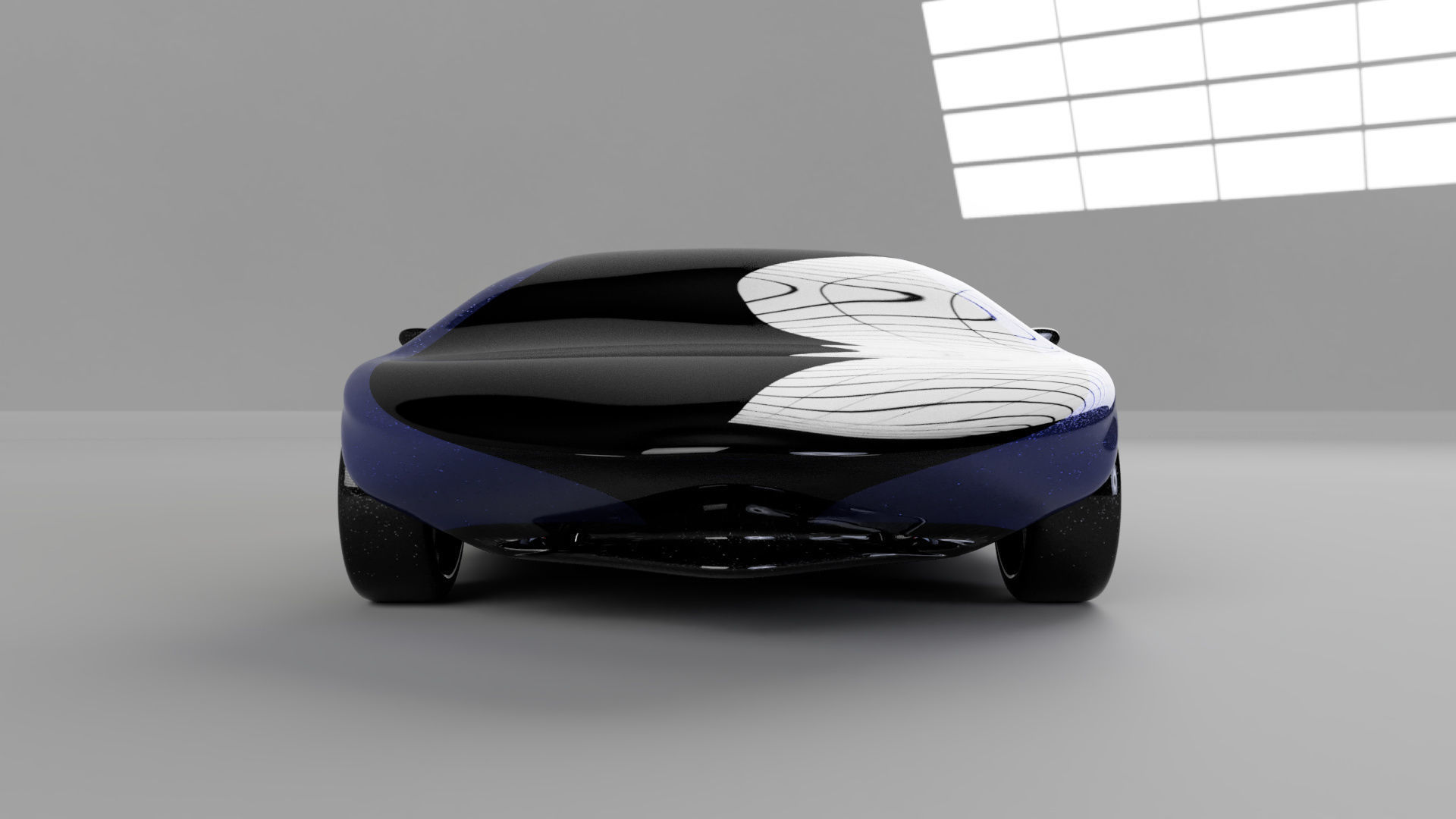 car high poly futuristic electric Low-poly 3D model_15